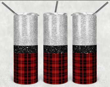 Buffalo Plaid 20 oz Skinny Sublimation Tumbler