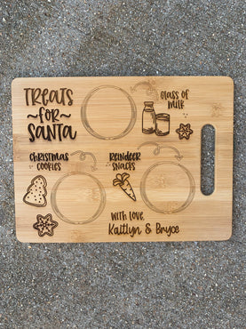 Personalized Santa Tray Milk and Cookies