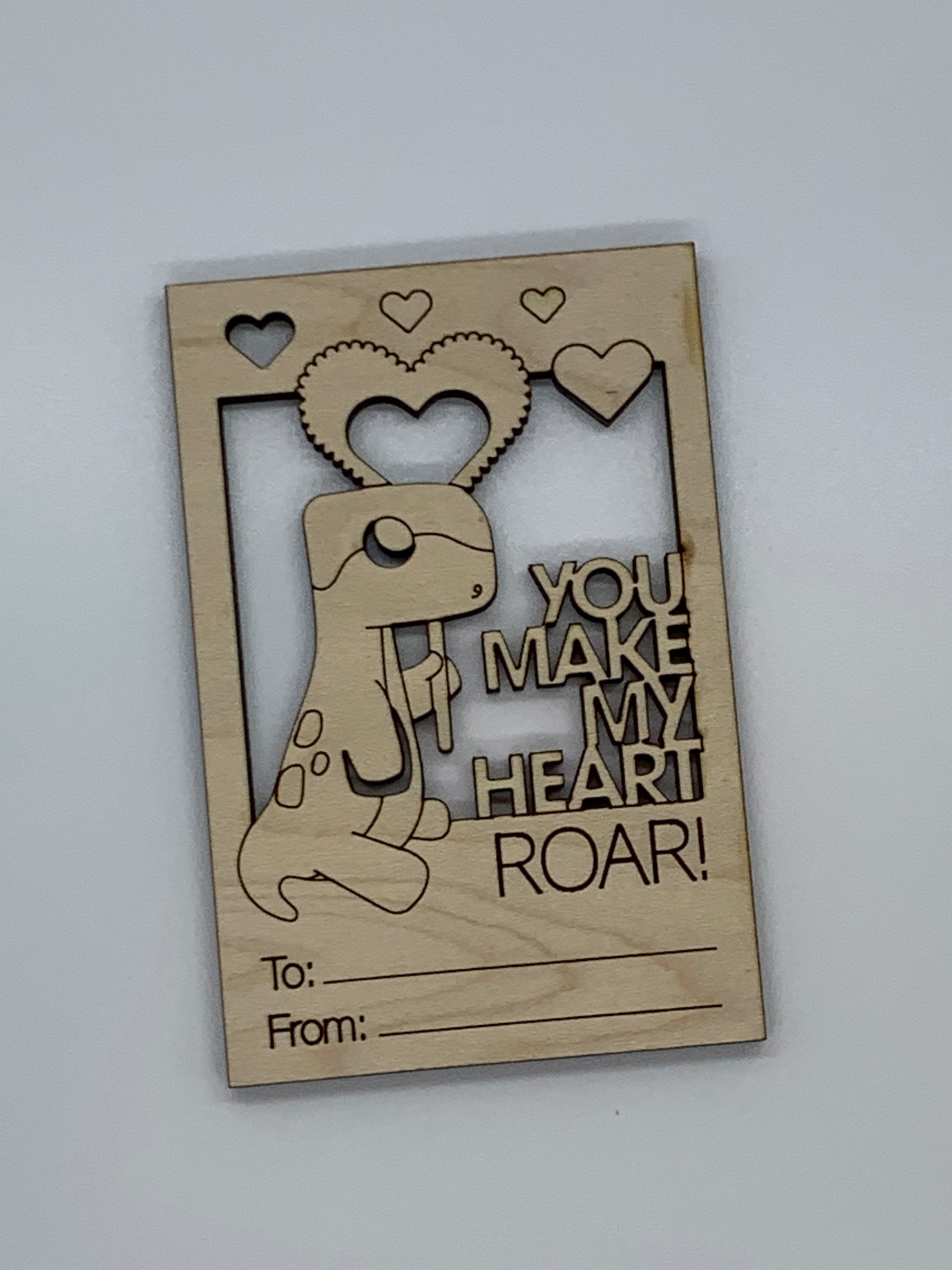 VALENTINE - DIY Coloring Valentines Wooden Laser Cut and Engraved