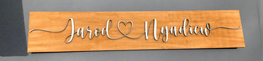 Personalized Wooden Name Heart Sign Wall Decor Shelf Sitter Valentine’s Gift Newlywed Gift Bridal Shower Gift Wedding Gift