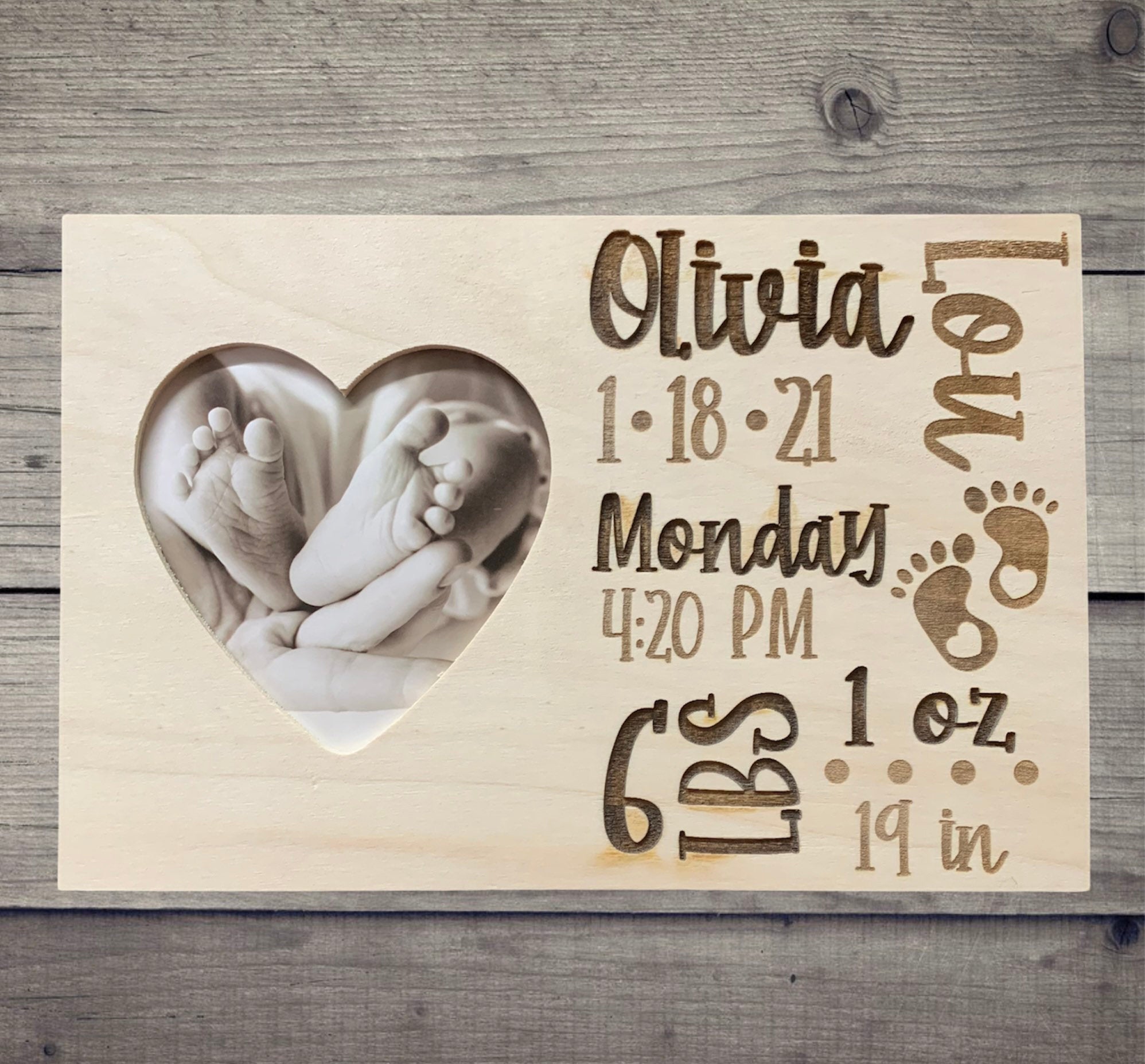 Birth Stats Photo Frame | Personalized Photo Frame | Picture Frame with Birth Stats | Newborn Gift