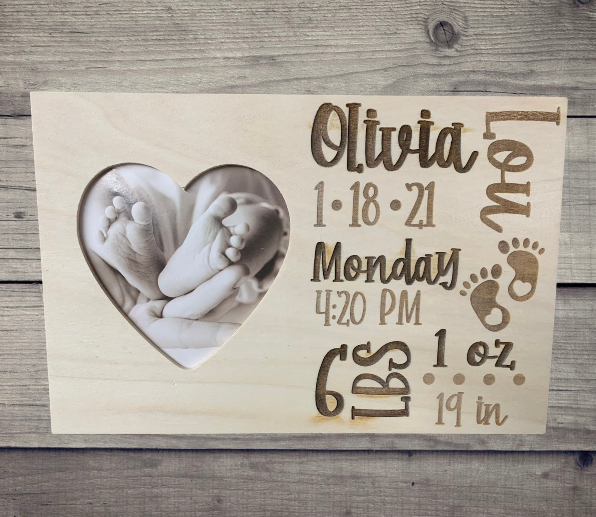 Birth Stats Photo Frame | Personalized Photo Frame | Picture Frame with Birth Stats | Newborn Gift