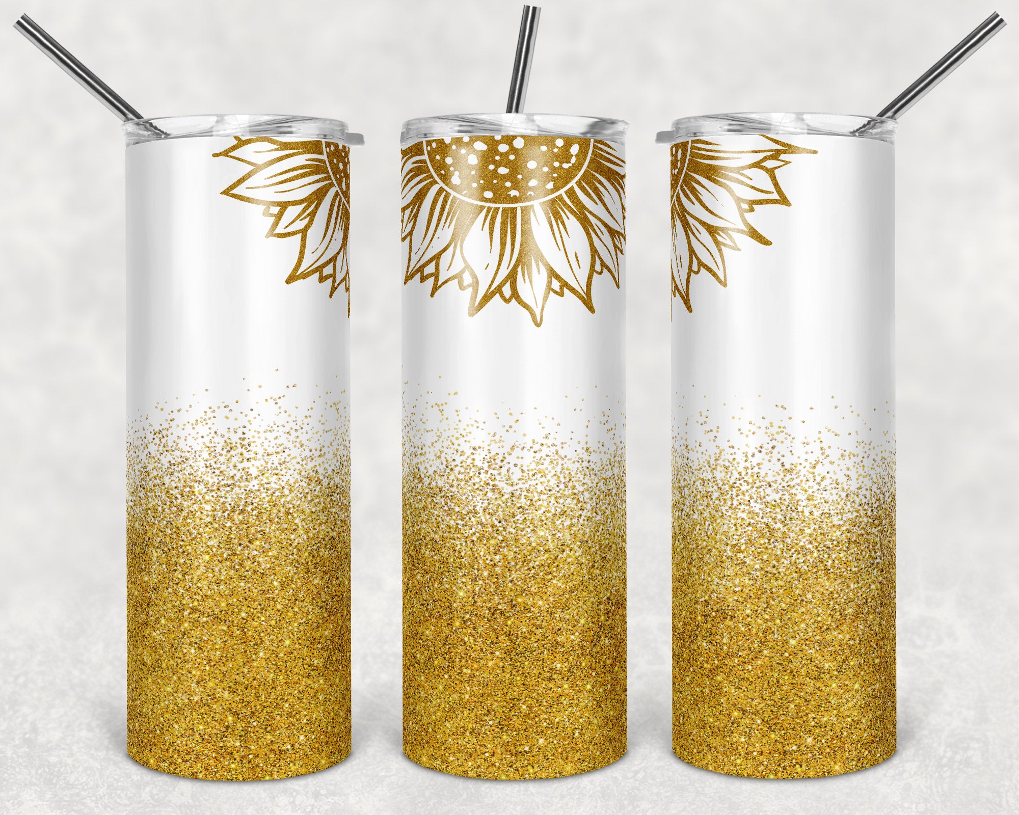 Golden Sunflower 20 oz Skinny Sublimation Tumbler