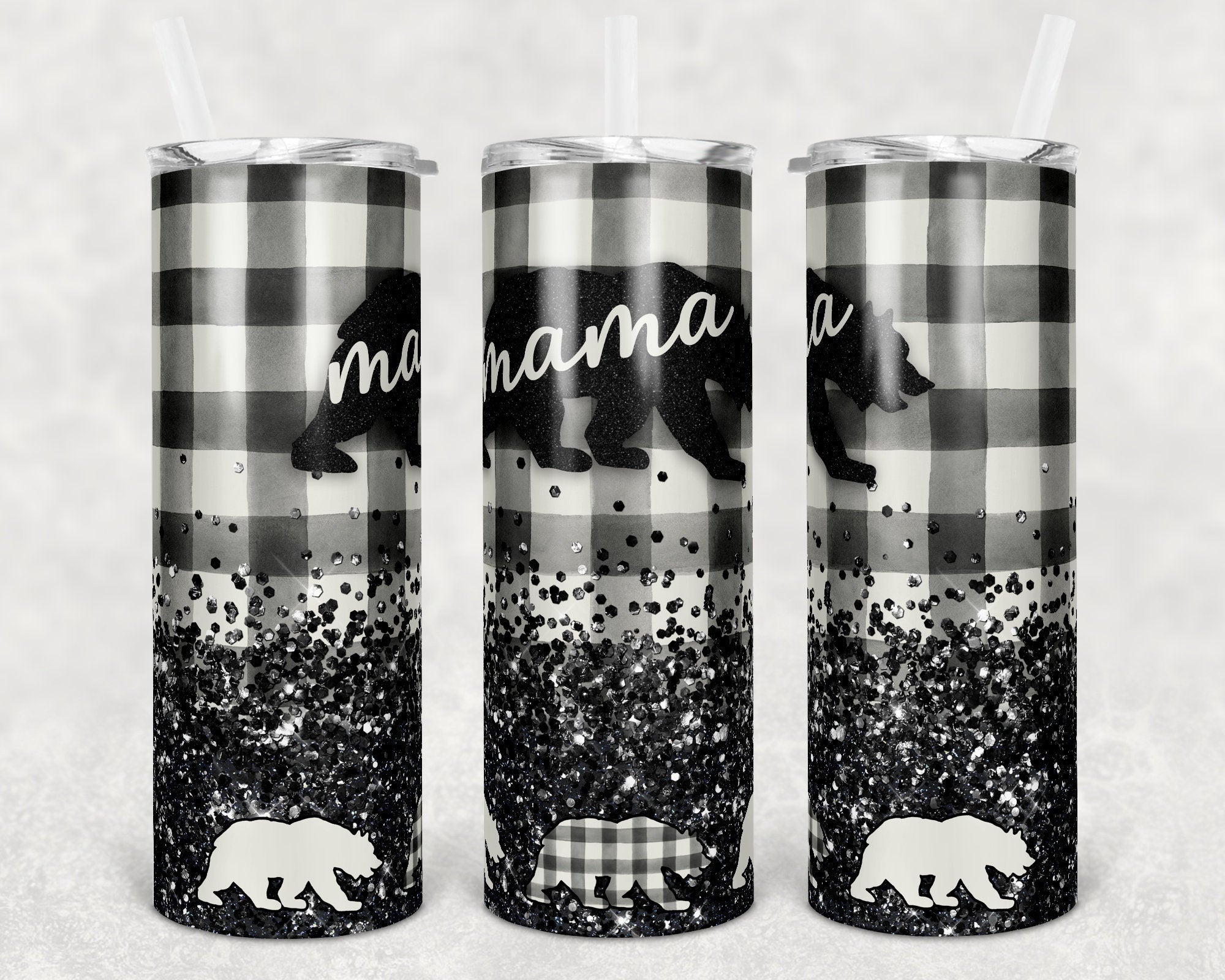 Mama Bear Tumbler with Kids Names 20 oz Skinny Sublimation Tumbler | Mothers Day Gift | Tumbler for Mom