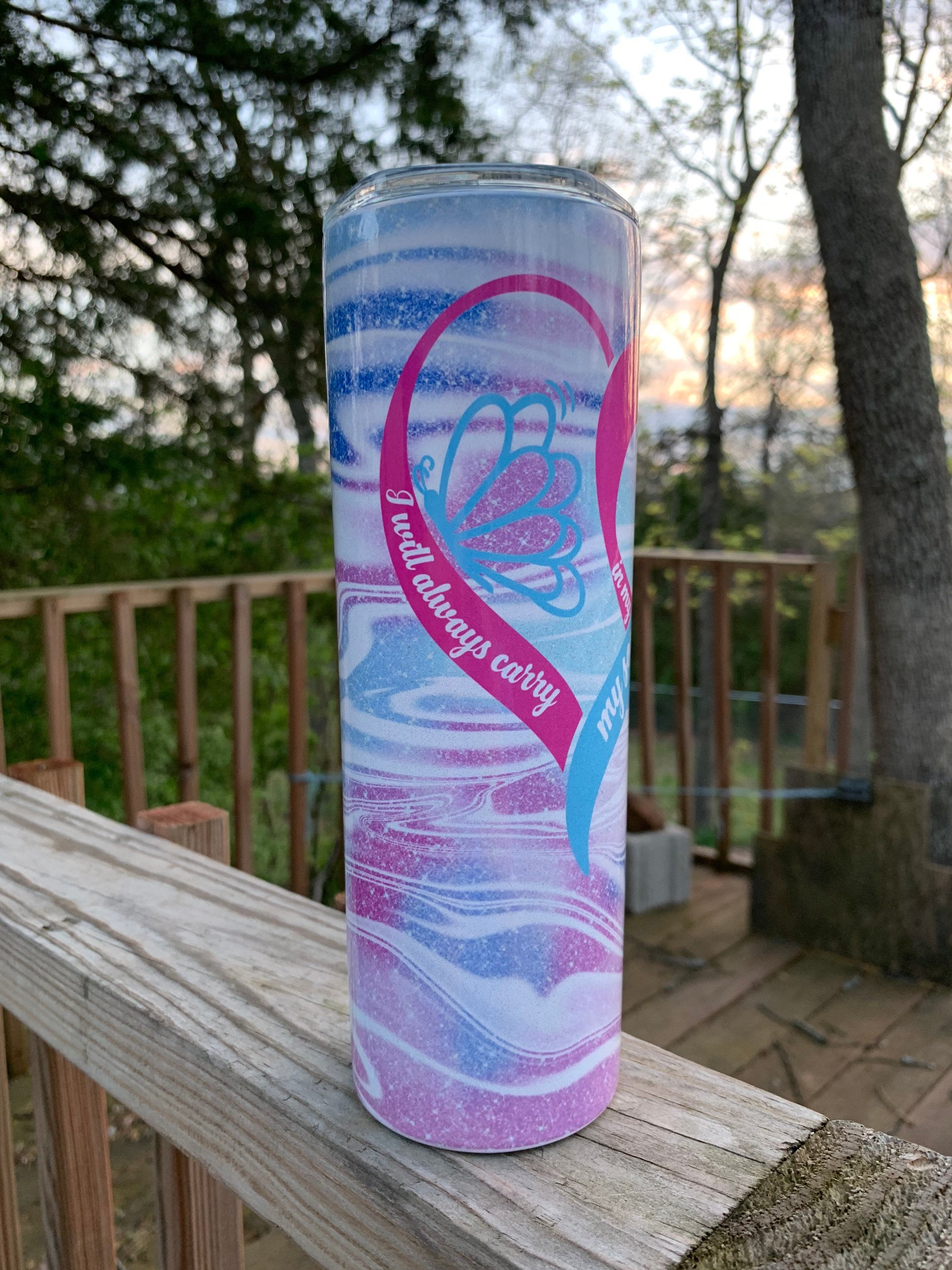 I will always carry my son in my heart 20 oz Skinny Sublimation Tumbler | Infant Loss Awareness Tumbler