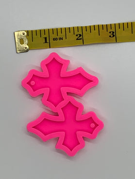 Small Cross Earrings Shiny Silicone Mold