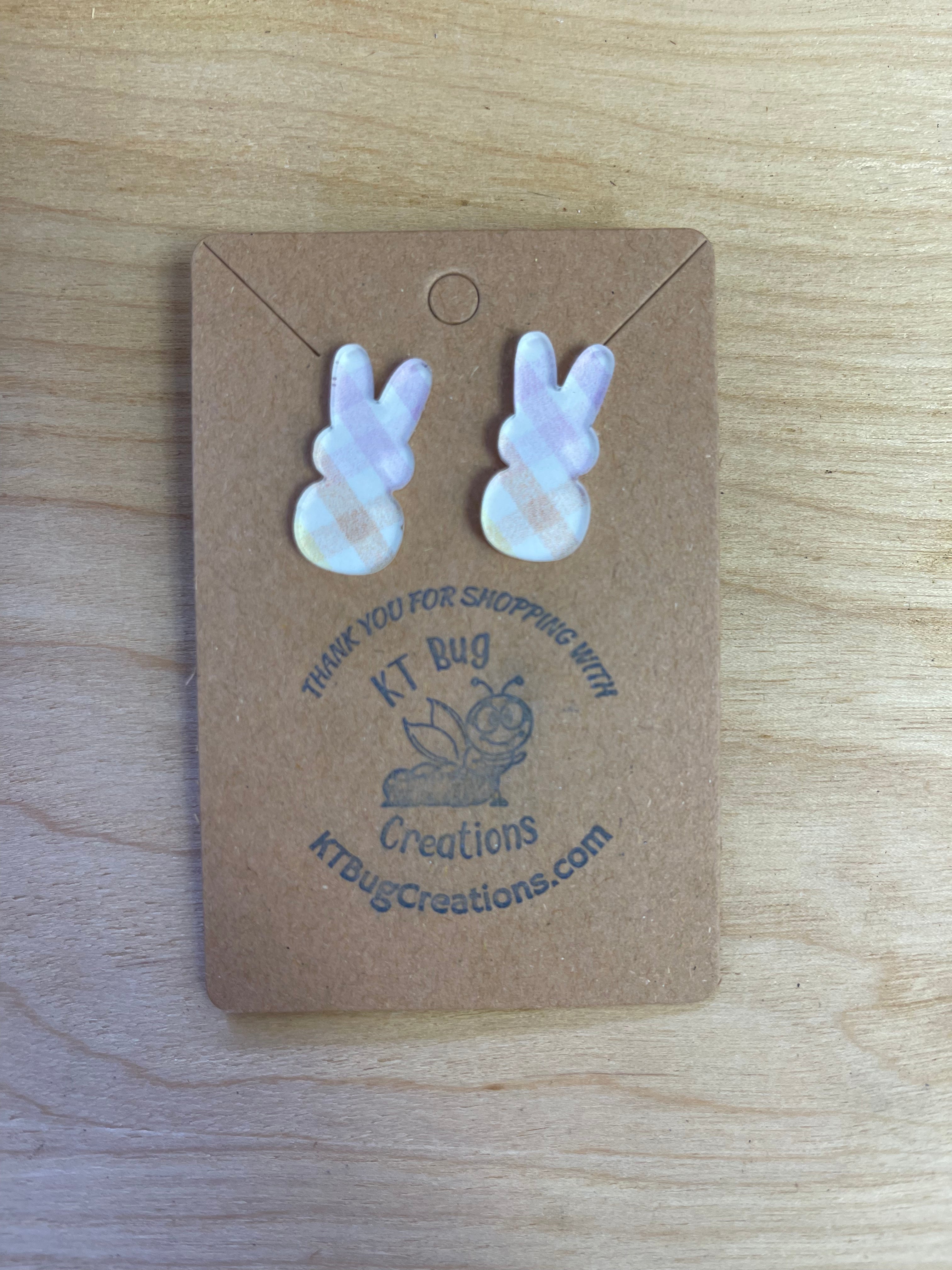 Pastel Plaid Easter Earrings