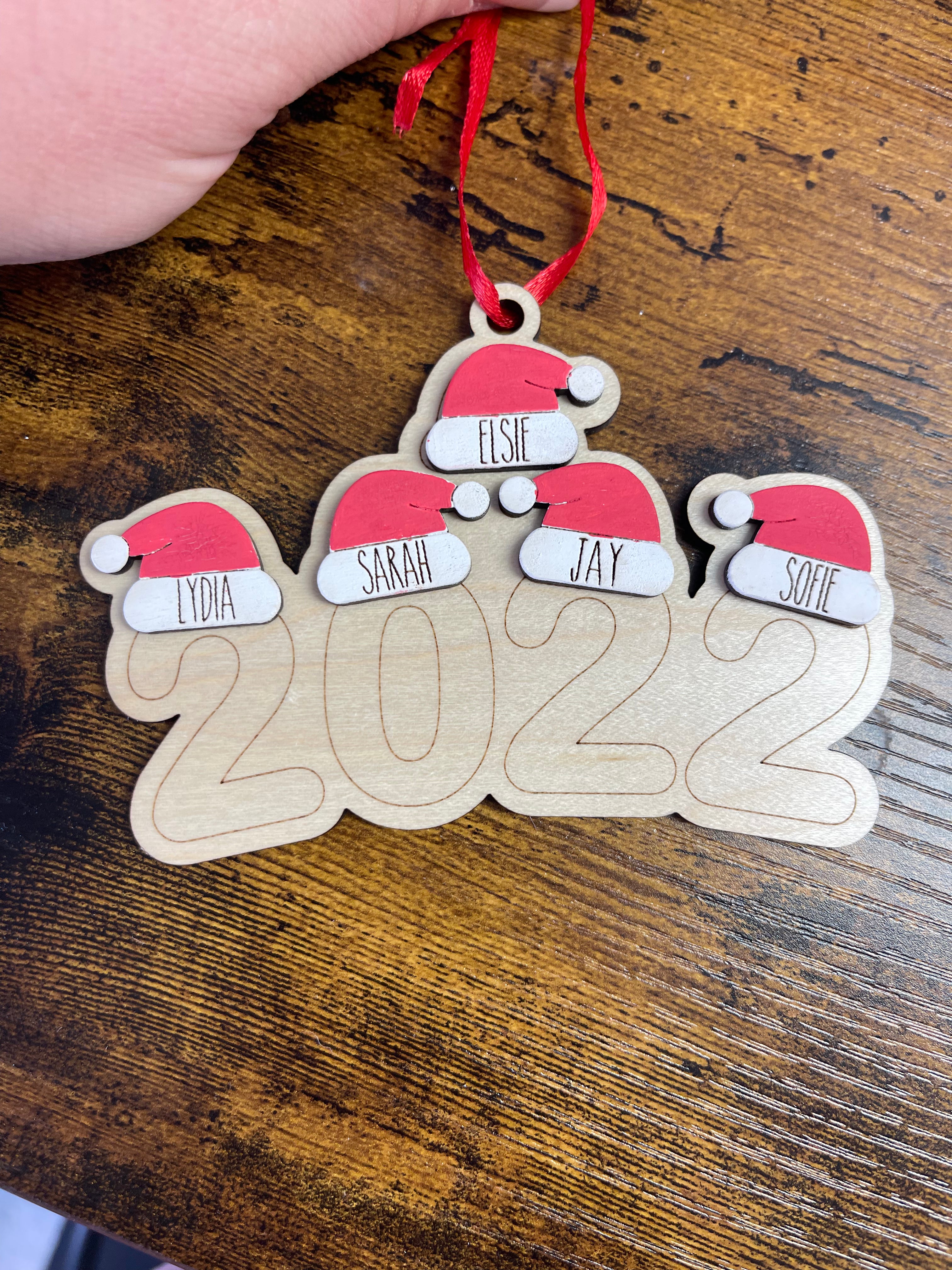2022 Wooden Family Ornament