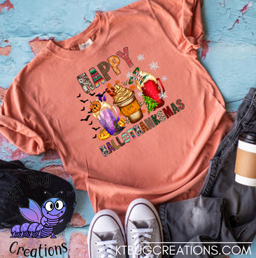 Happy HalloThanksMas Mugs T-Shirt