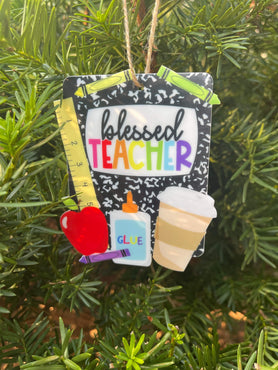 Blessed Teacher Supplies Ornament