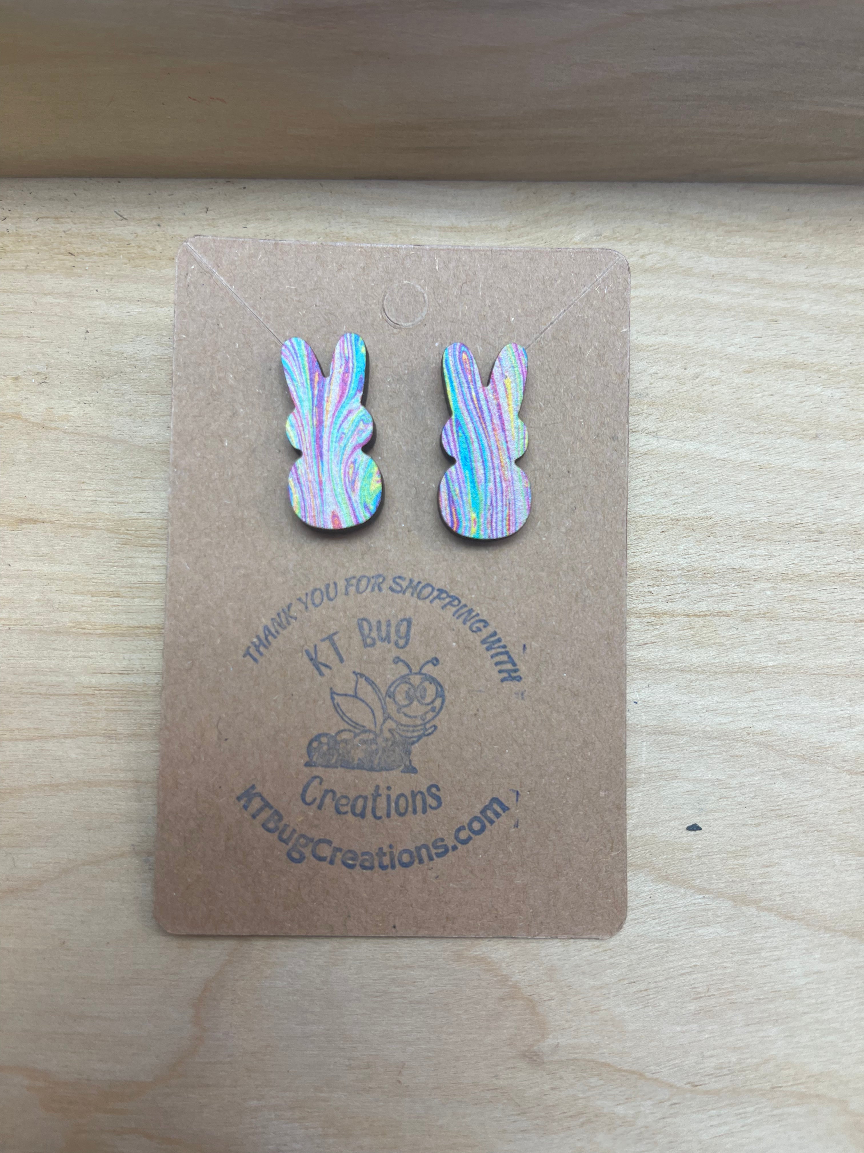 Swirly Dyed Easter Earrings