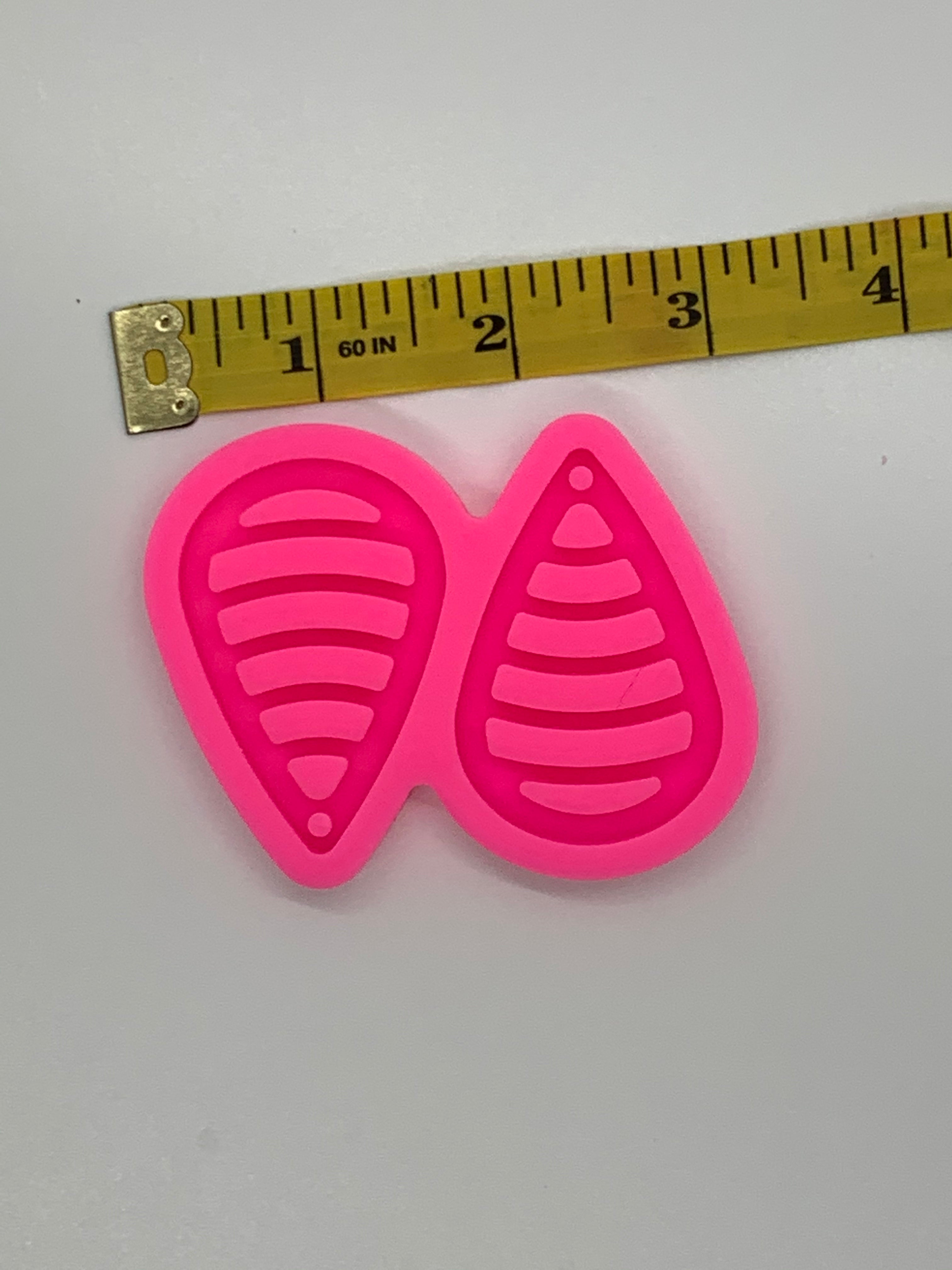 Curved Lines Teardrop Earrings Shiny Silicone Mold