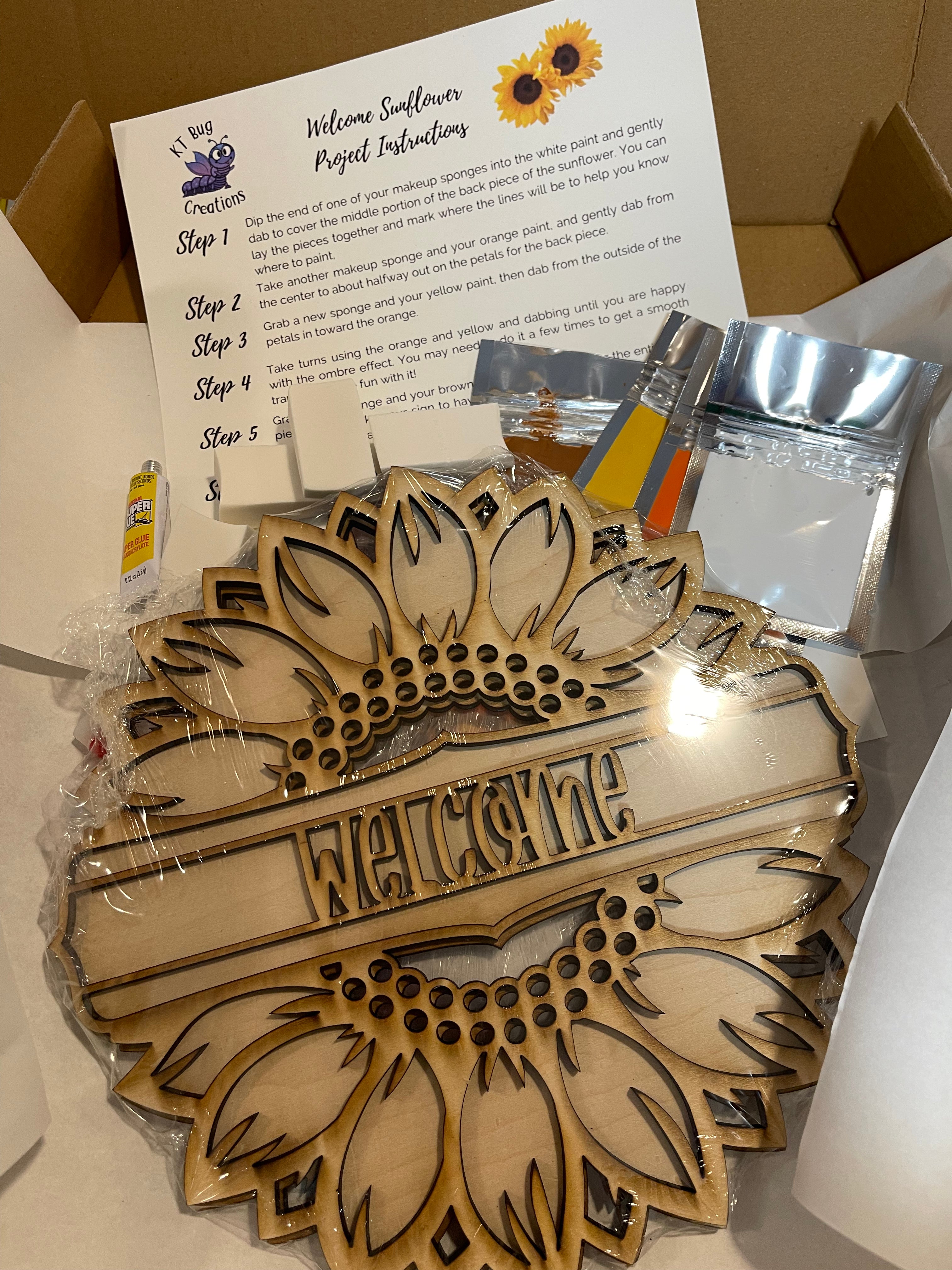 DIY Wooden Sign Kit - Welcome Sunflower