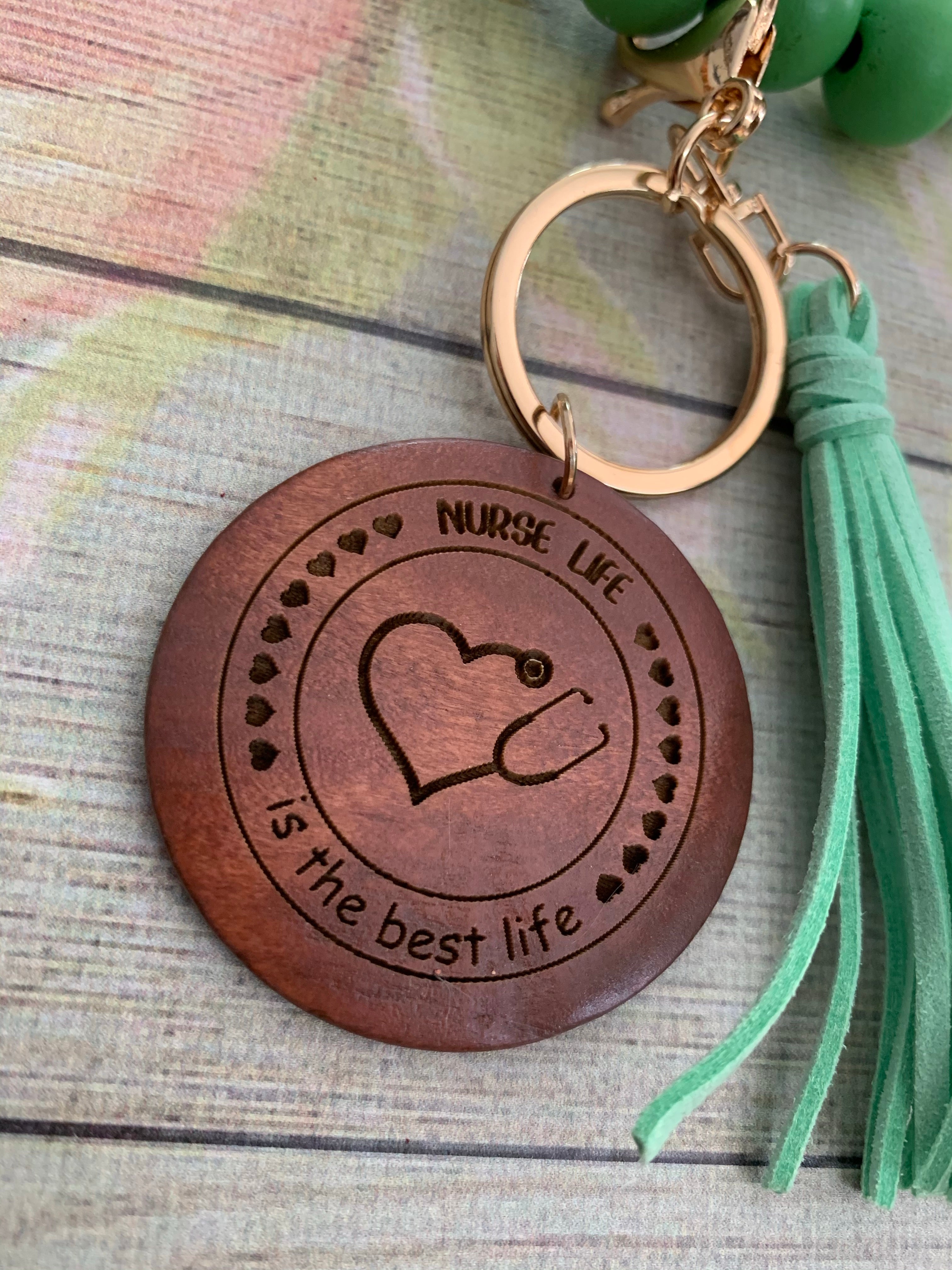 Nurse Life is the Best Life Bangle Bracelet Keychain
