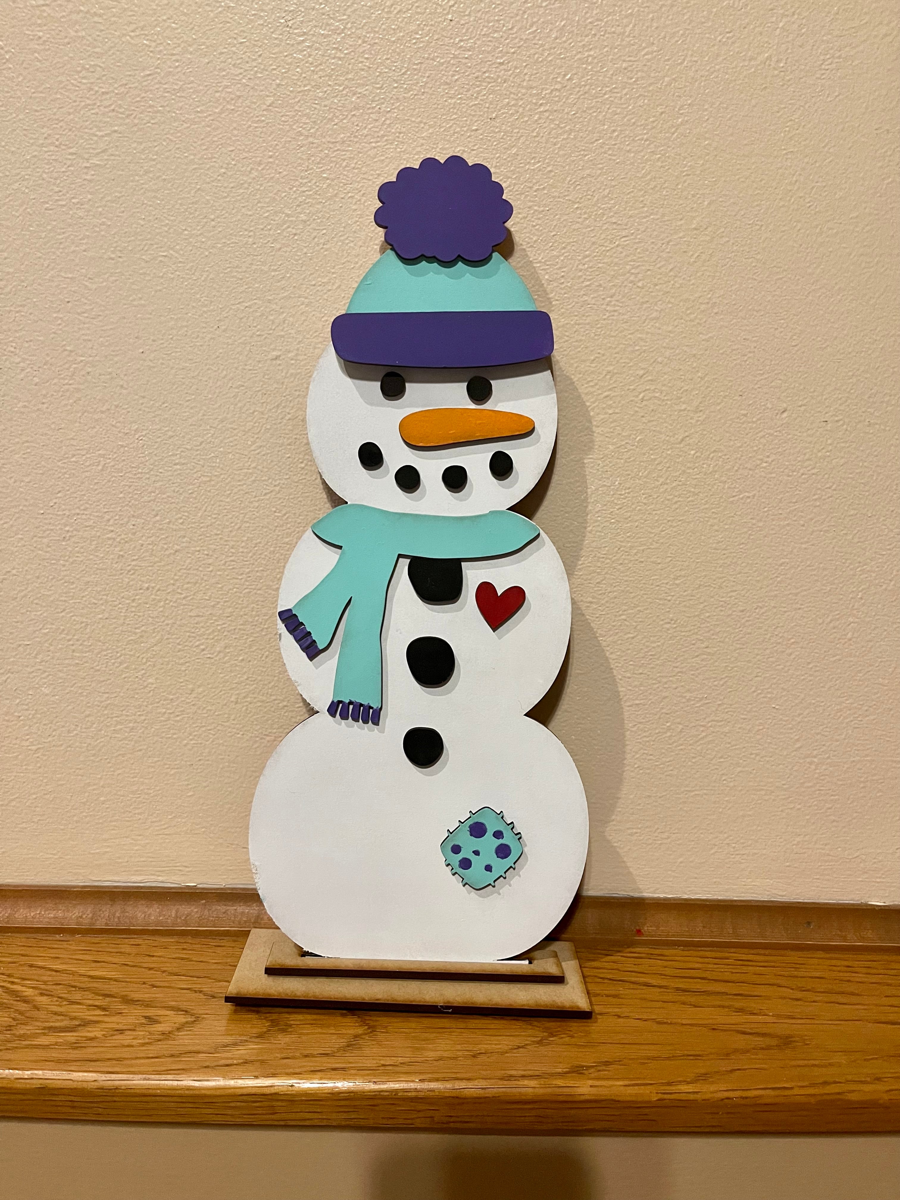 DIY Wooden Sign Kit - Stacking Pumpkins Snowman Reversible