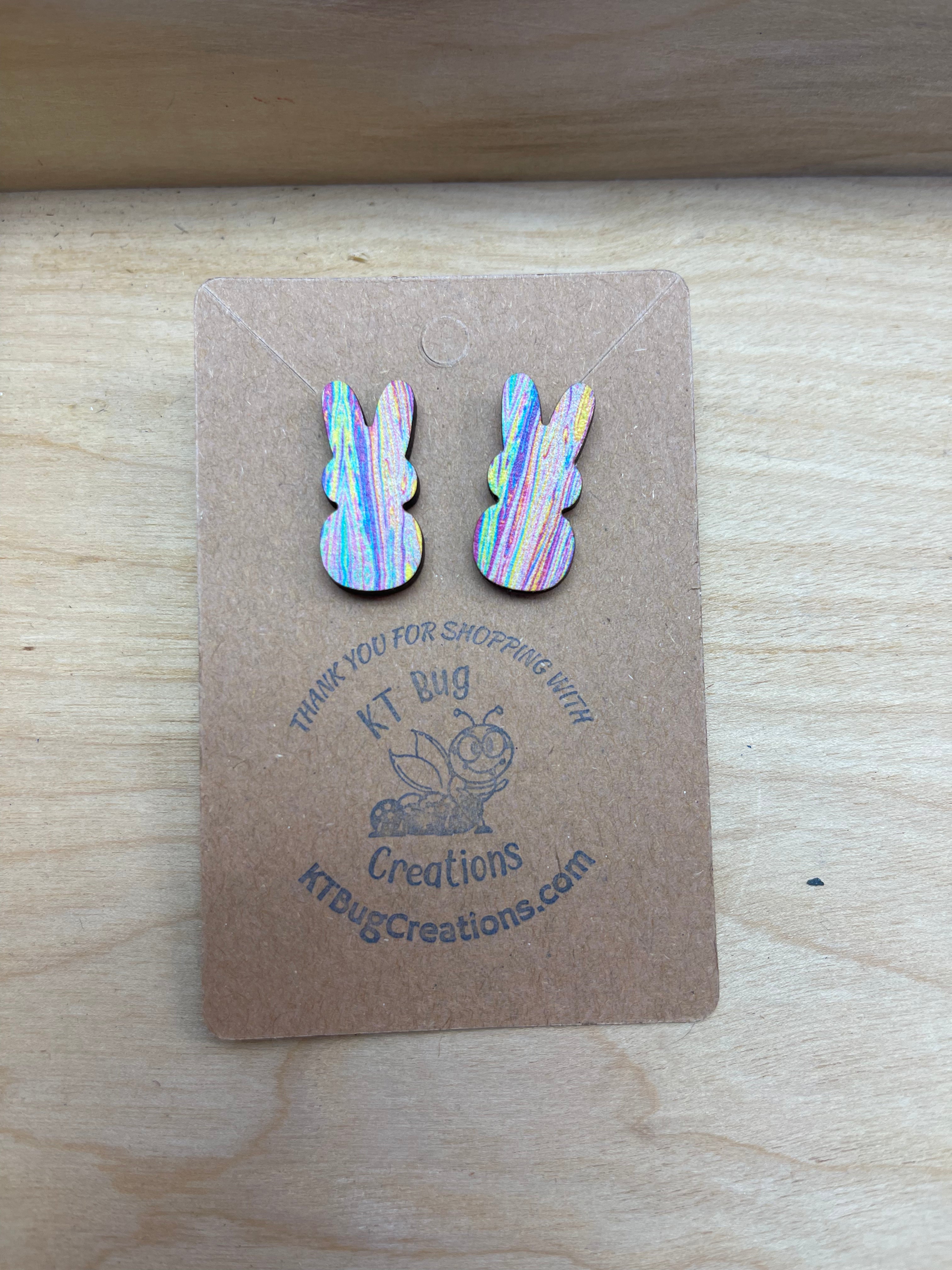 Swirly Dyed Easter Earrings