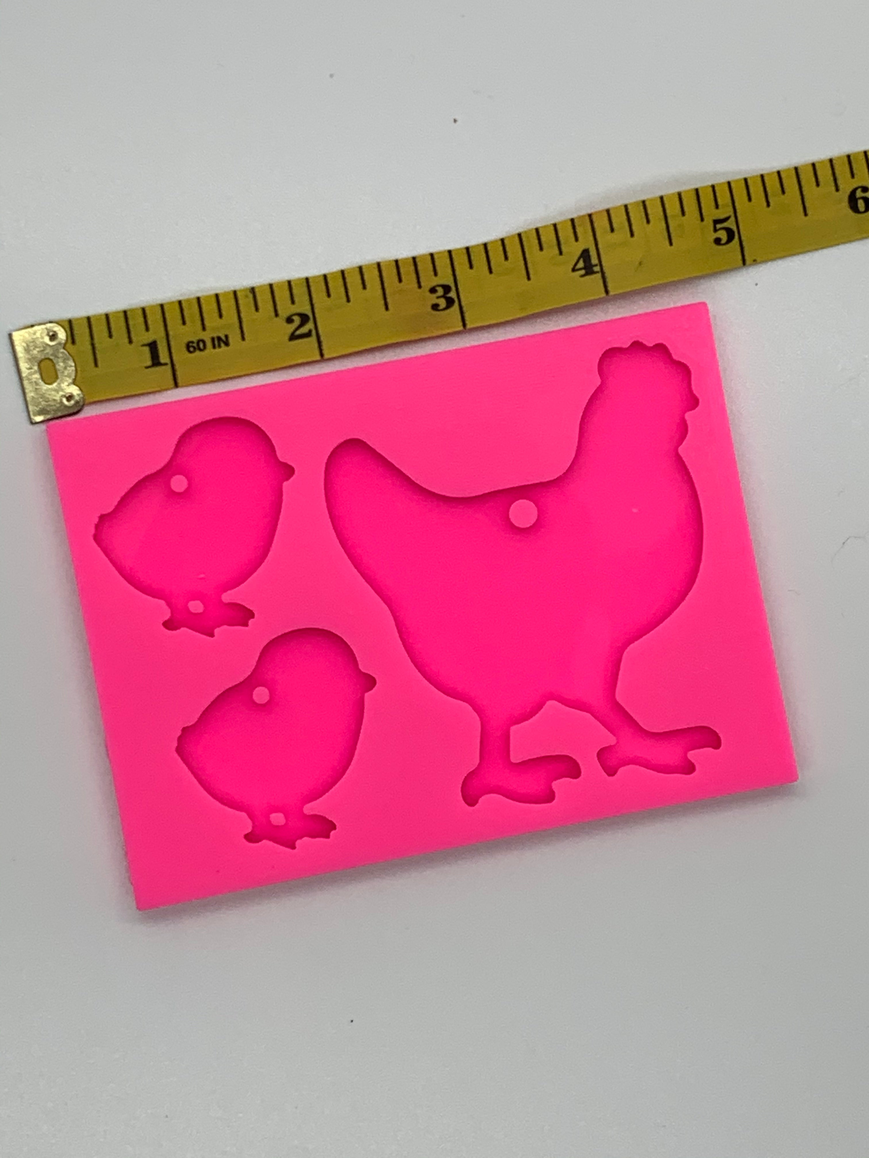 Chicken Family Shiny Silicone Mold for Epoxy Resin Crafts