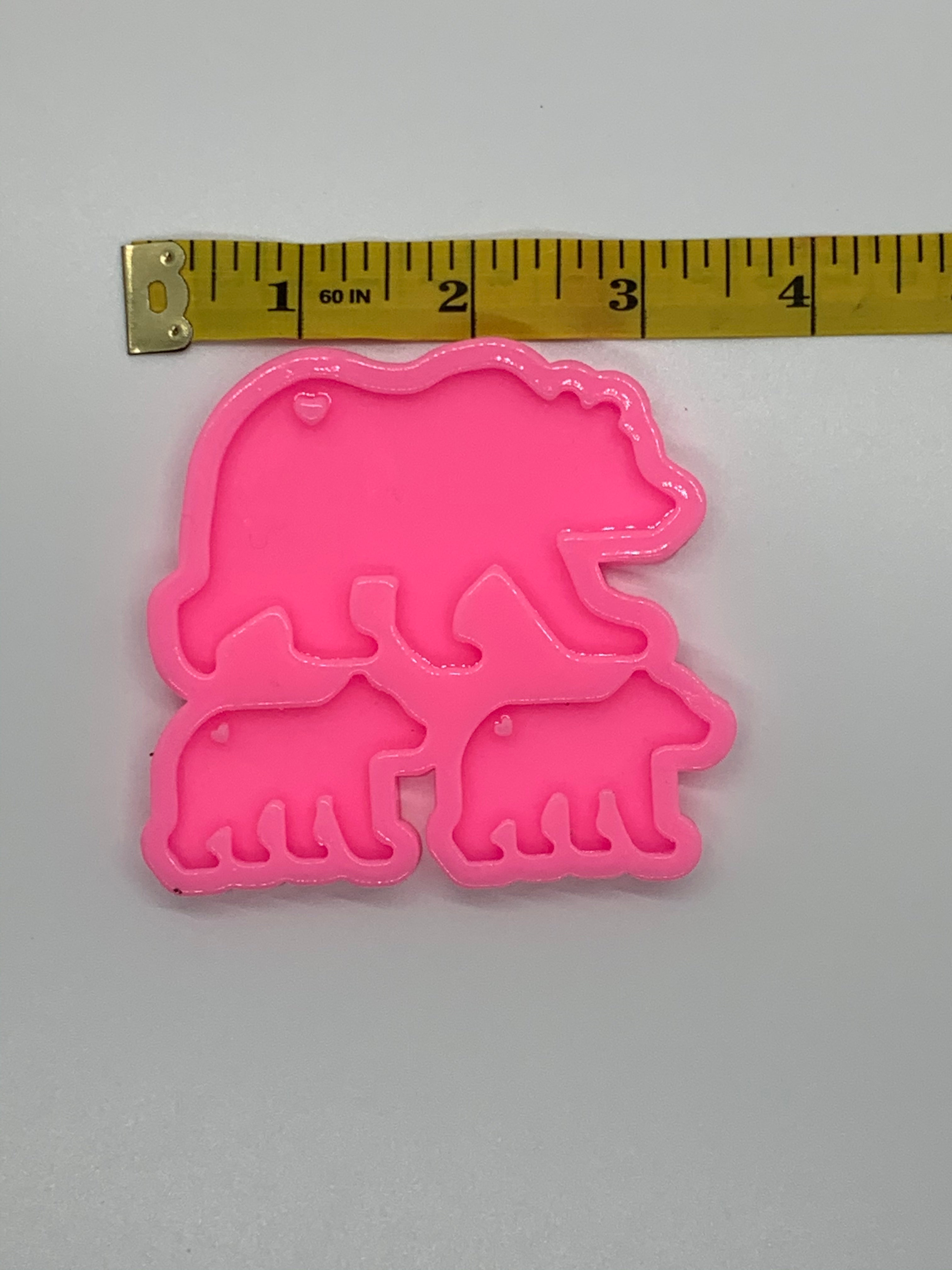 Bear Family Shiny Silicone Mold for Epoxy Resin Crafts