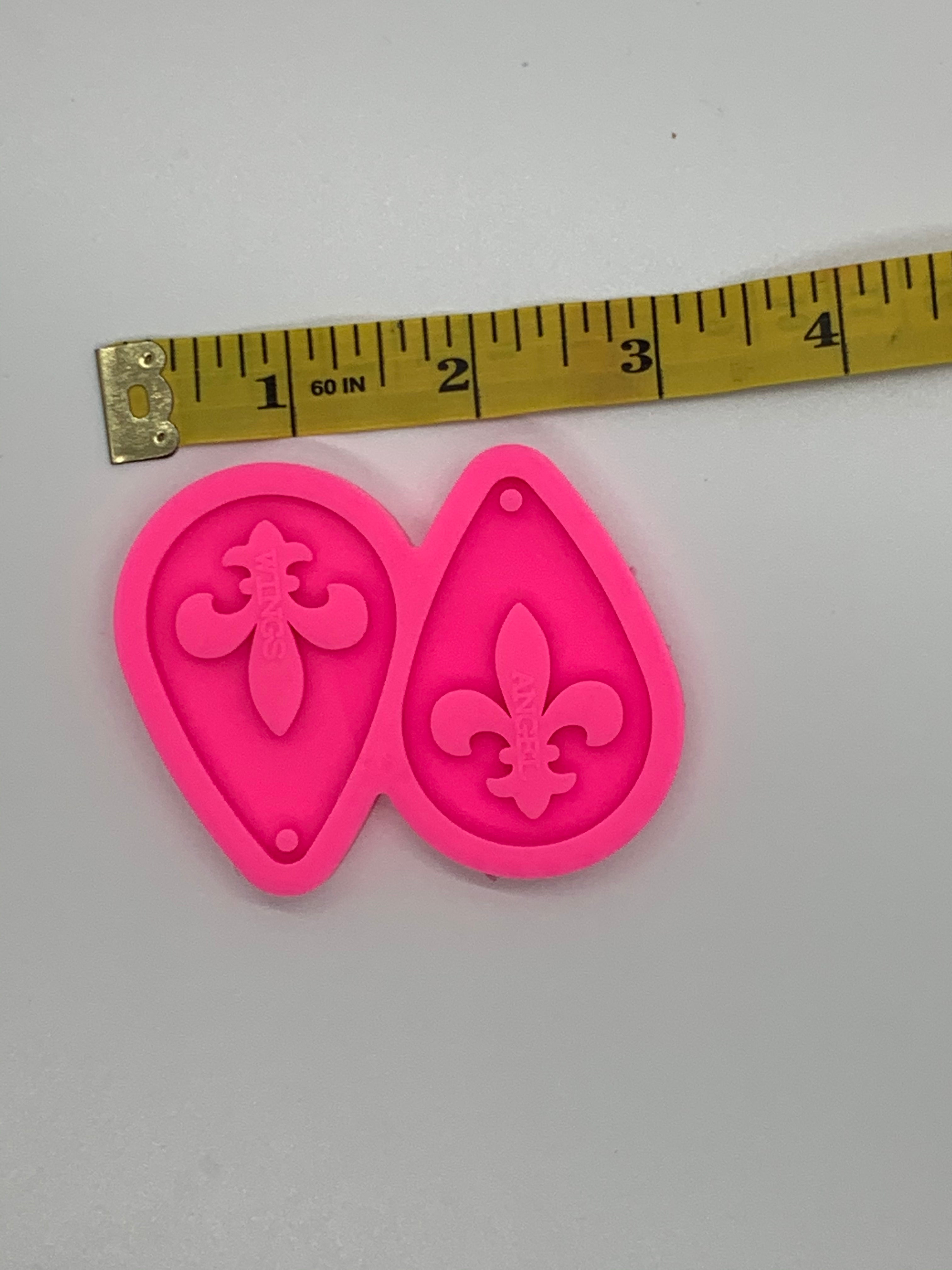 Fleur de Lis Teardrop Earrings Shiny Silicone Mold