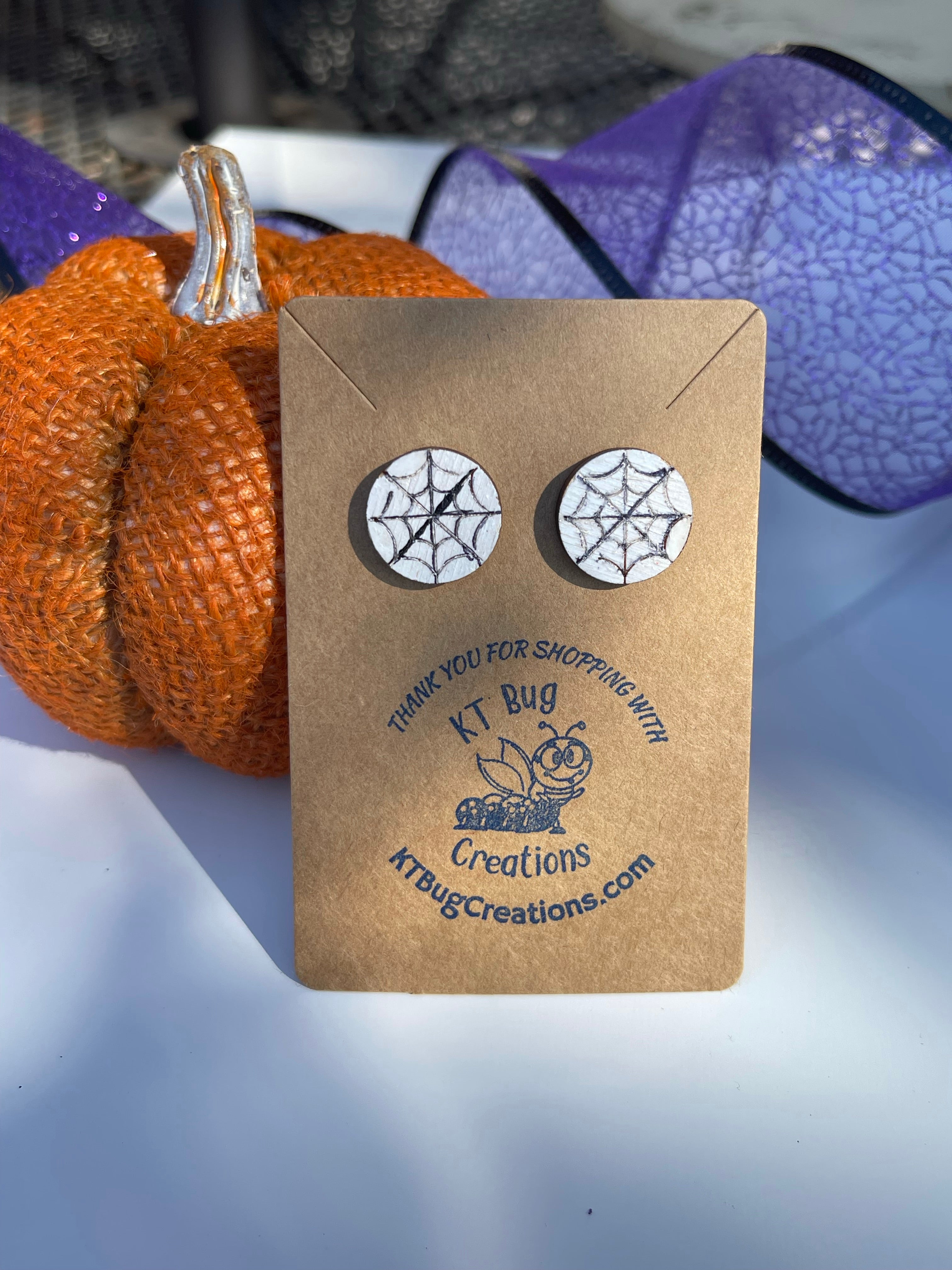 Halloween Spider Web Stud Earring