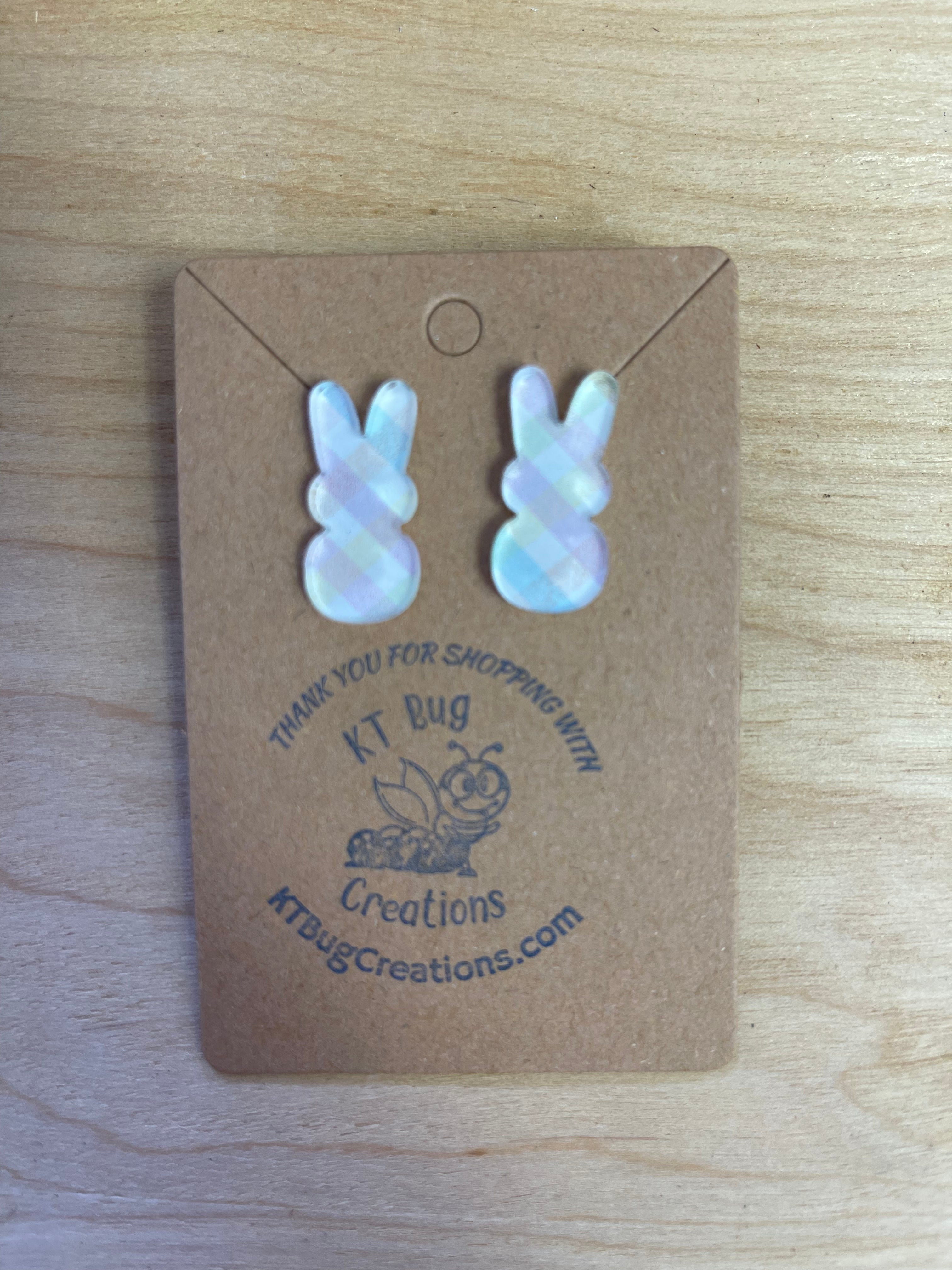 Pastel Plaid Easter Earrings