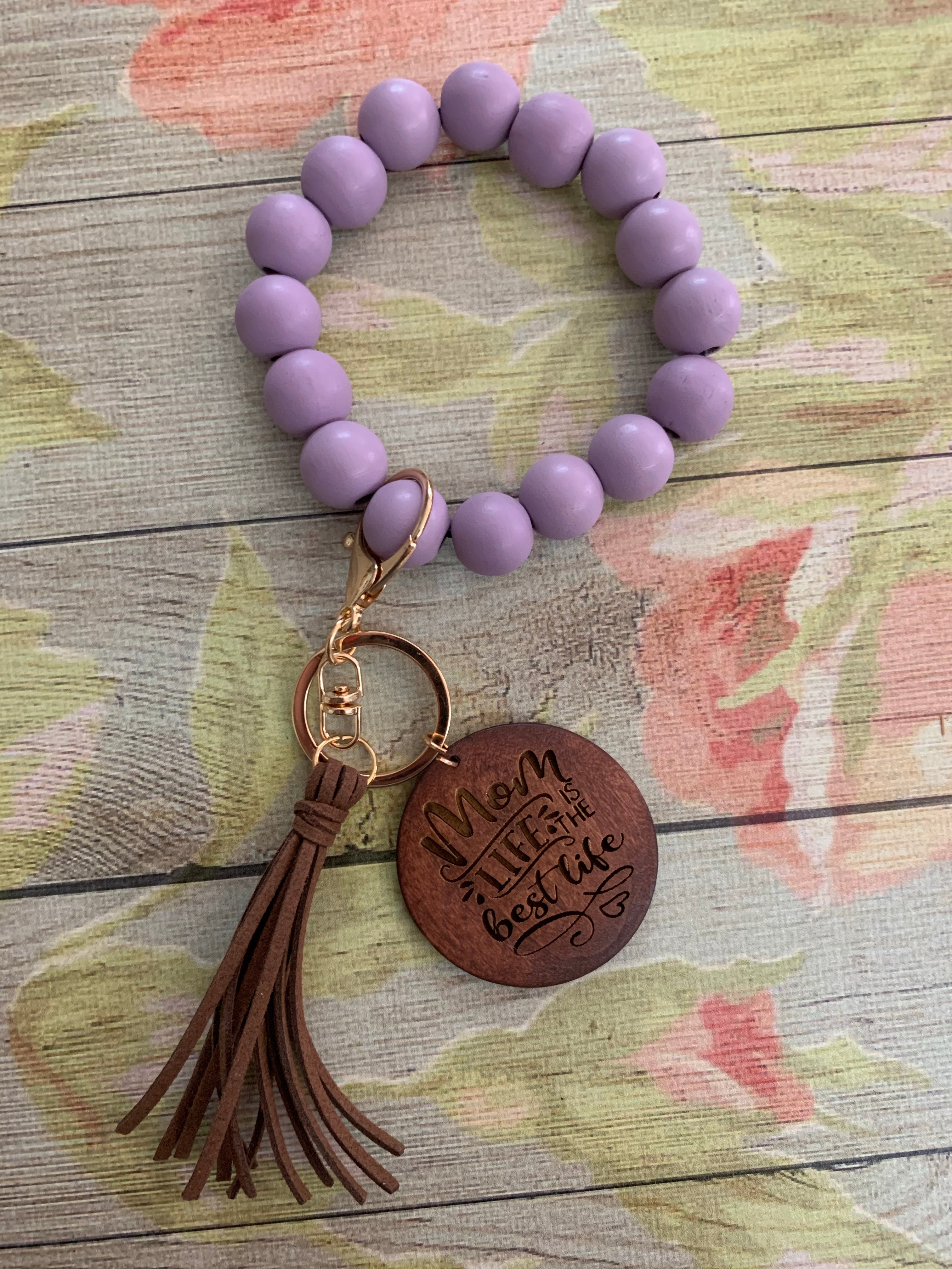 Mom Life is the Best Life Bangle Bracelet Keychain