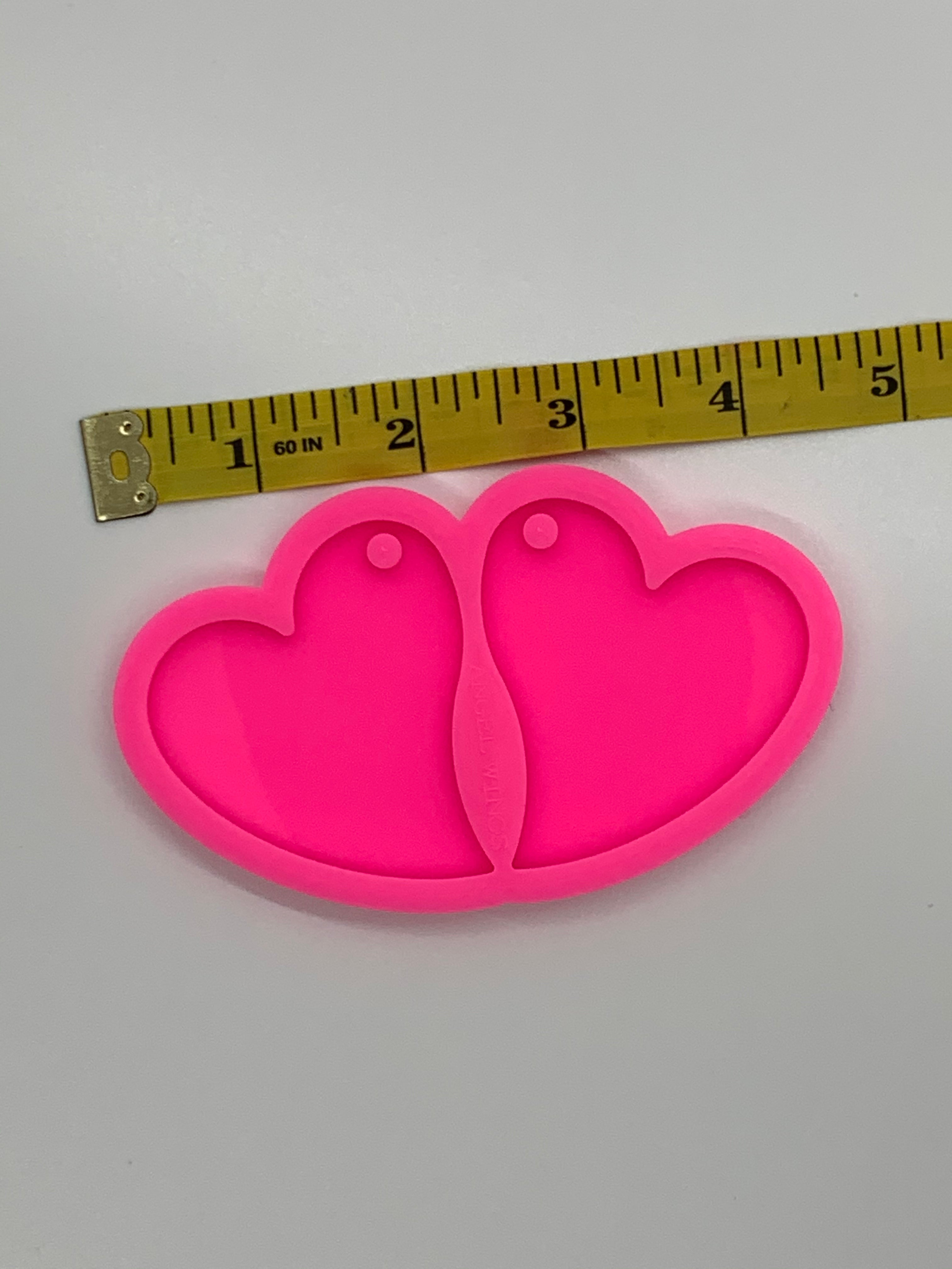 Heart Earrings Shiny Silicone Mold