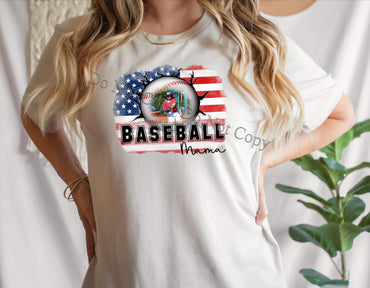 Personalized Photo Baseball Mom Shirts