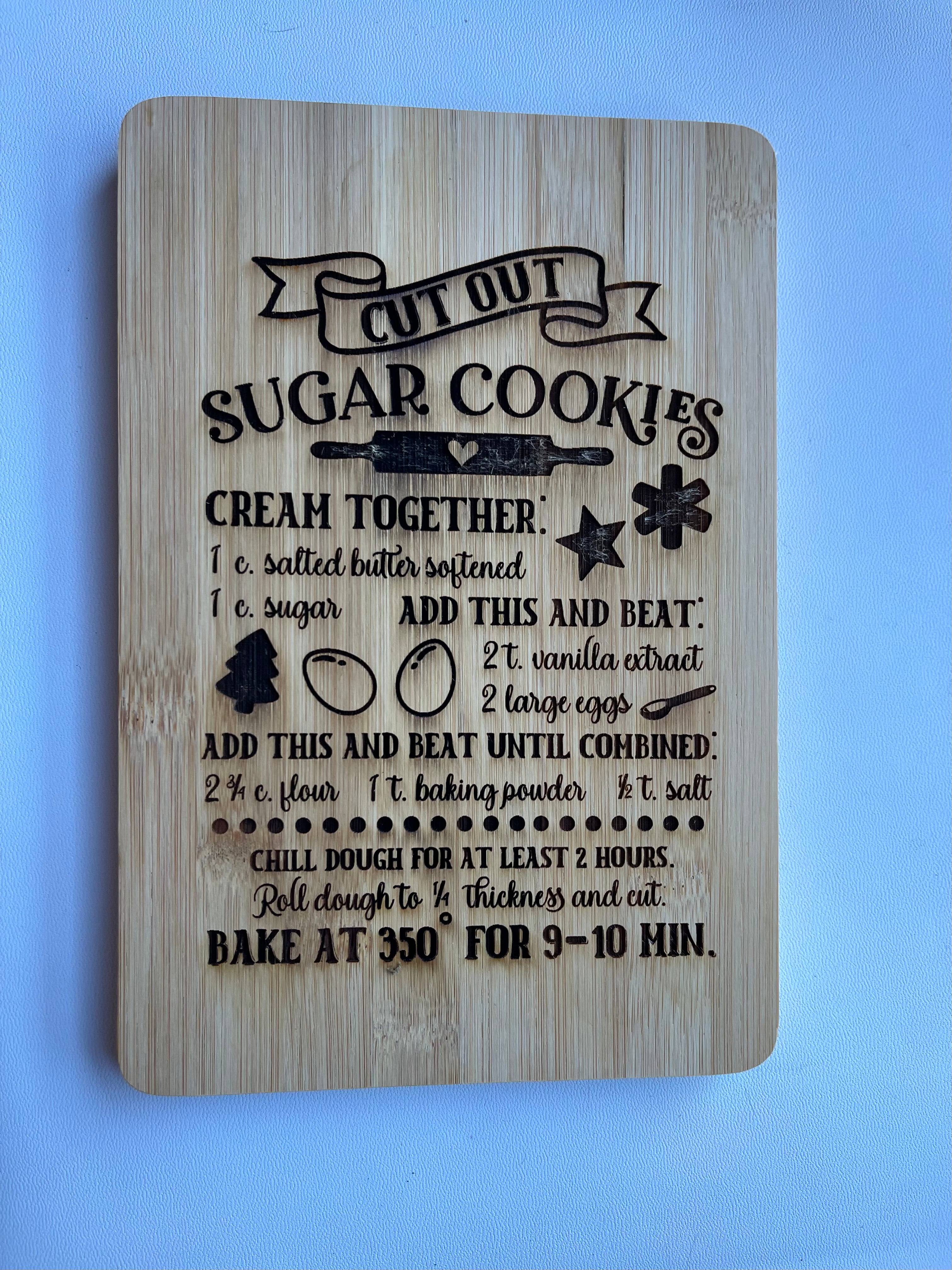 Decorative Recipe Cutting Board - Sugar Cookies