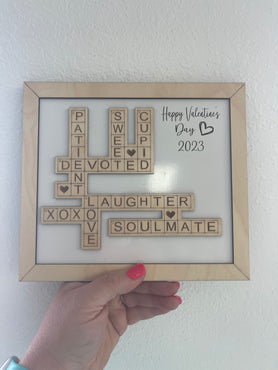 Scrabble Valentines Sign