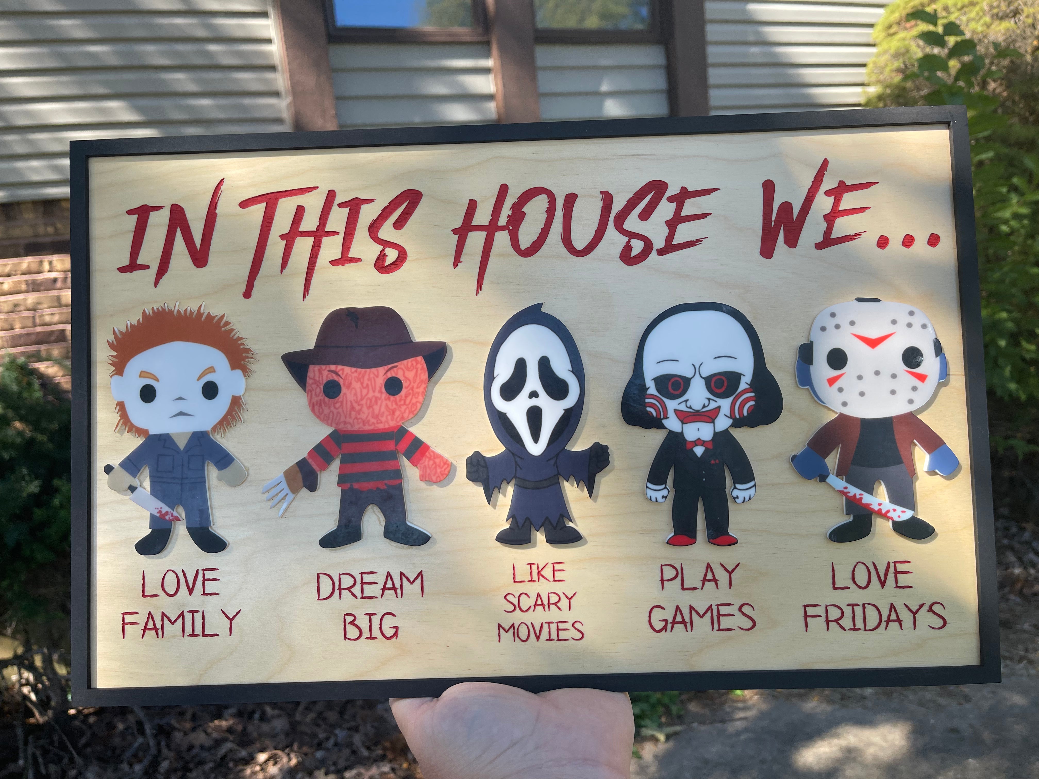 In This House We Halloween Sign