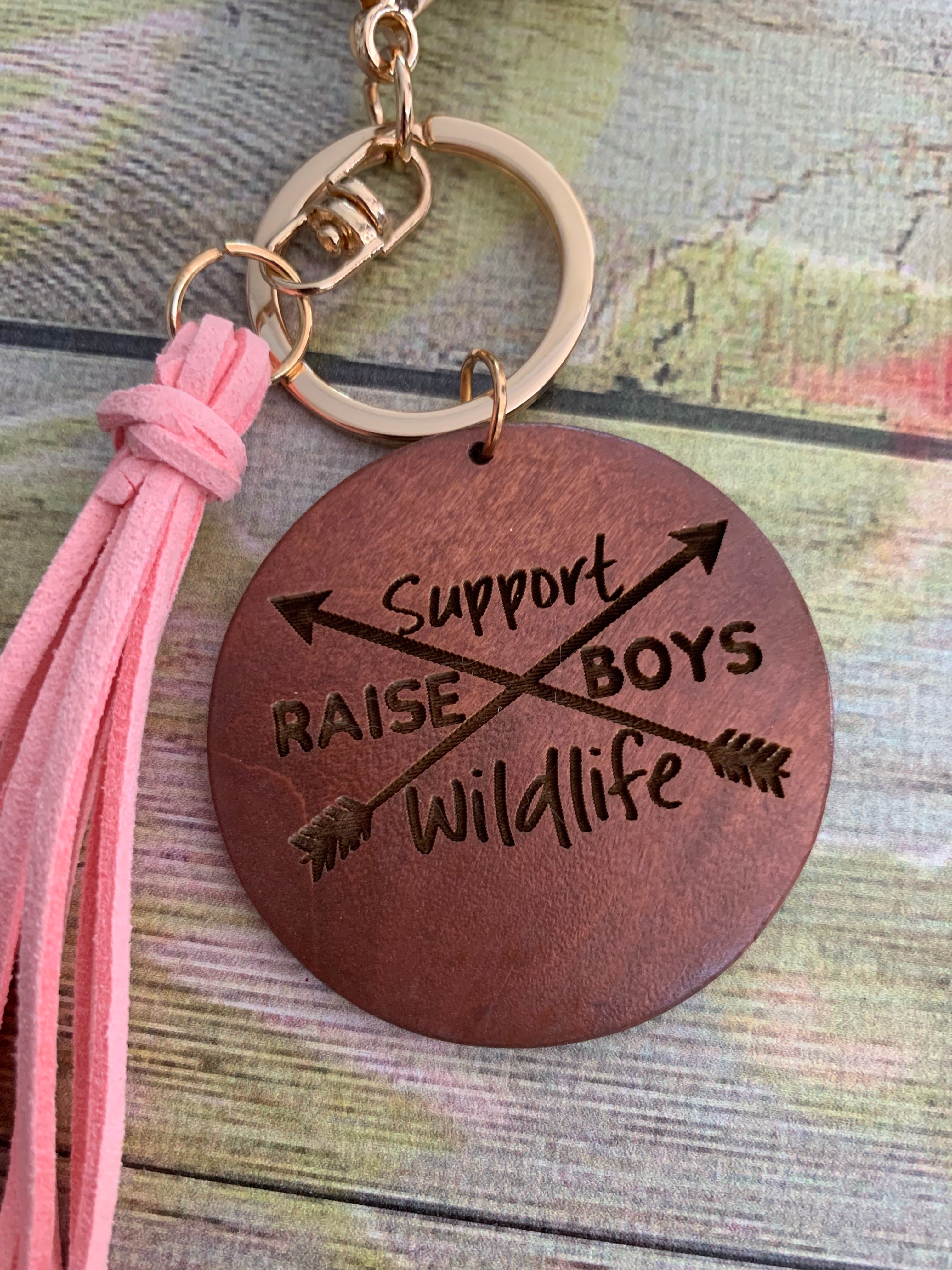 Support Wildlife Raise Boys Bangle Bracelet Keychain