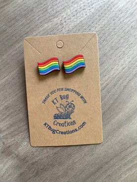 Flag Rainbow Pride Stud Earrings