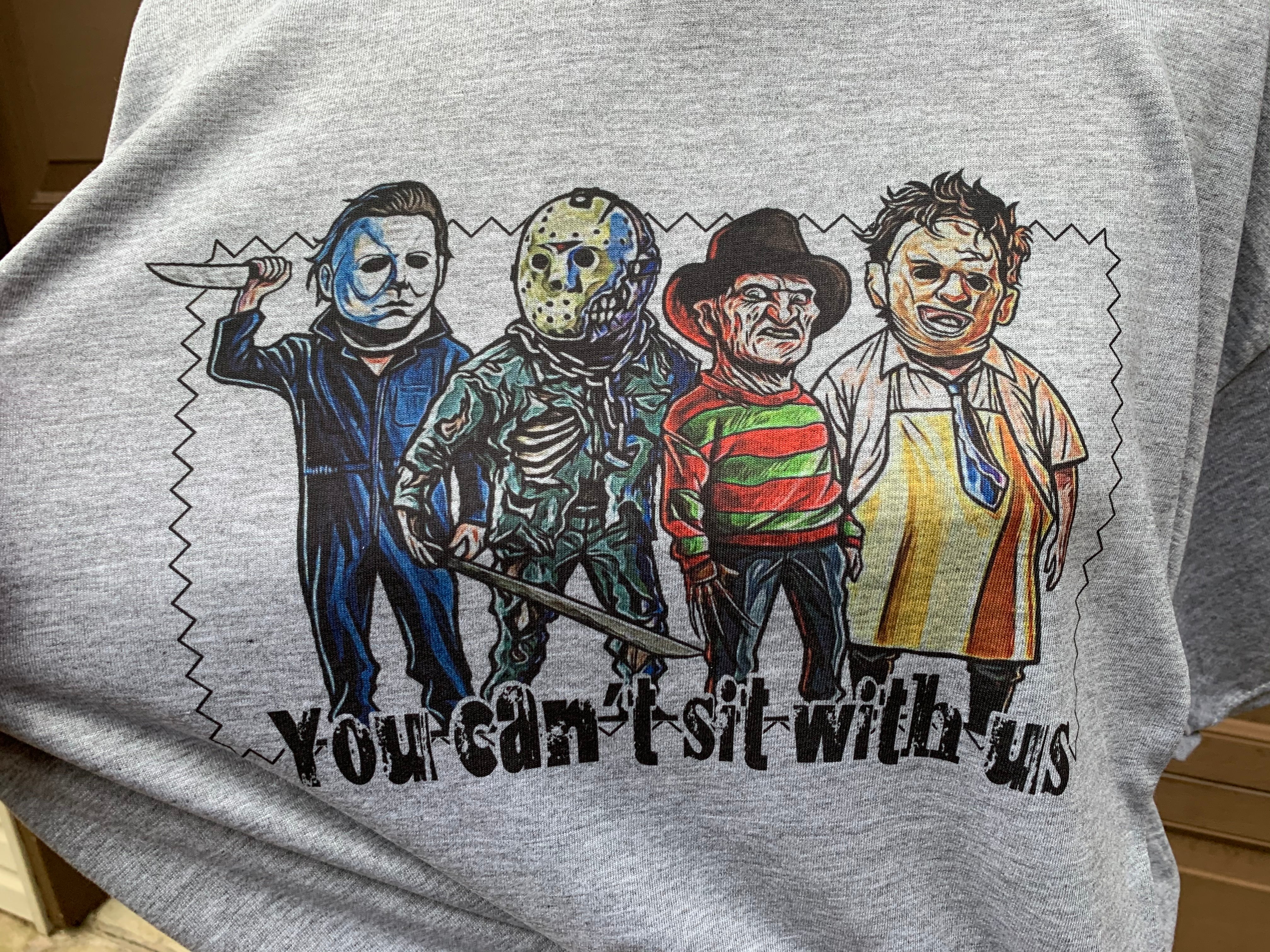 You Can’t Sit With Us Horror Sublimation T-Shirt
