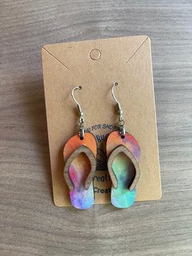 Watercolor Flip Flop Earrings