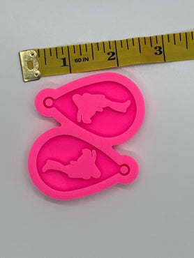 Small Pocahontas Teardrop Earrings Shiny Silicone Mold