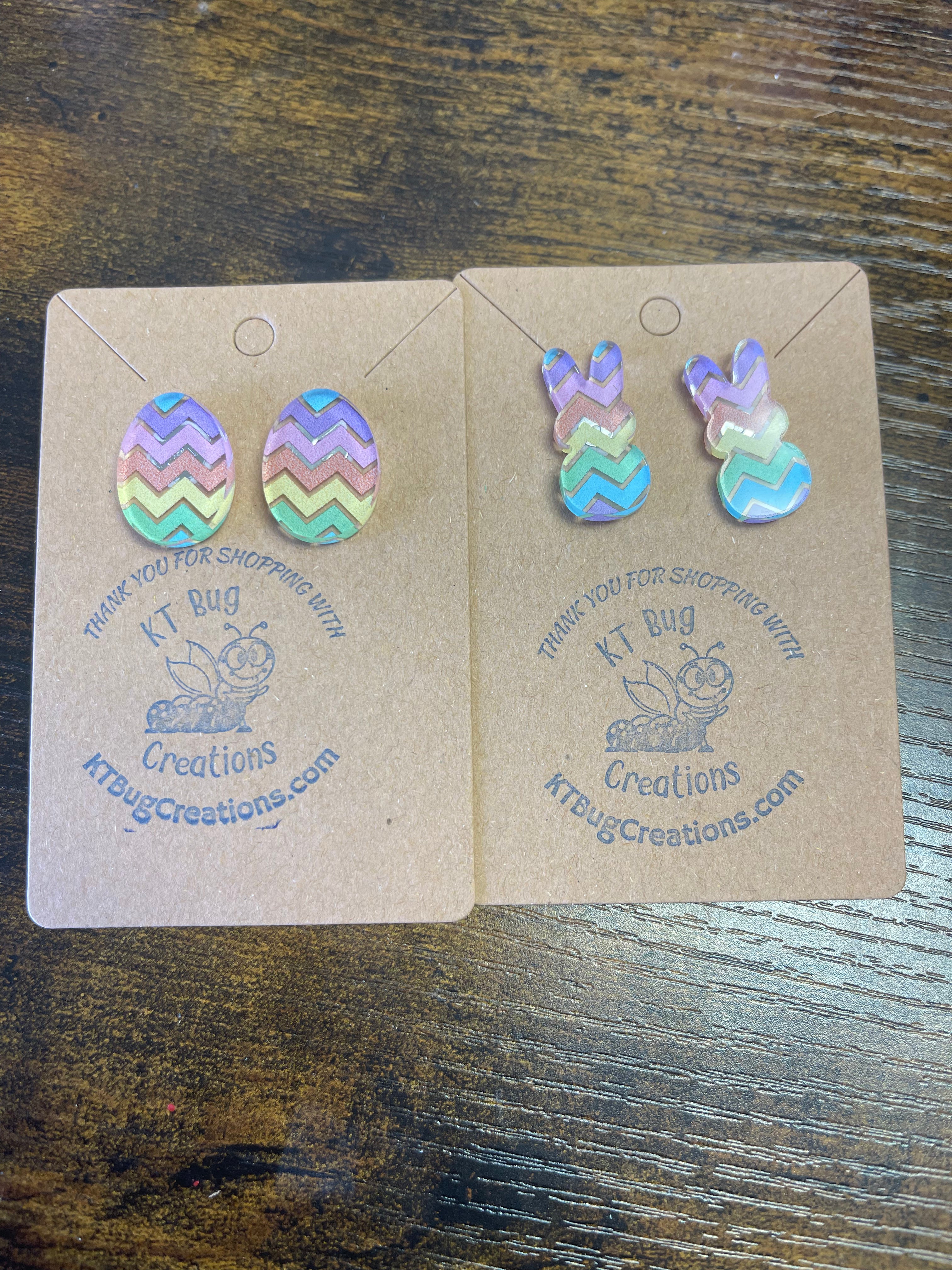 Pastel Chevron Easter Earrings