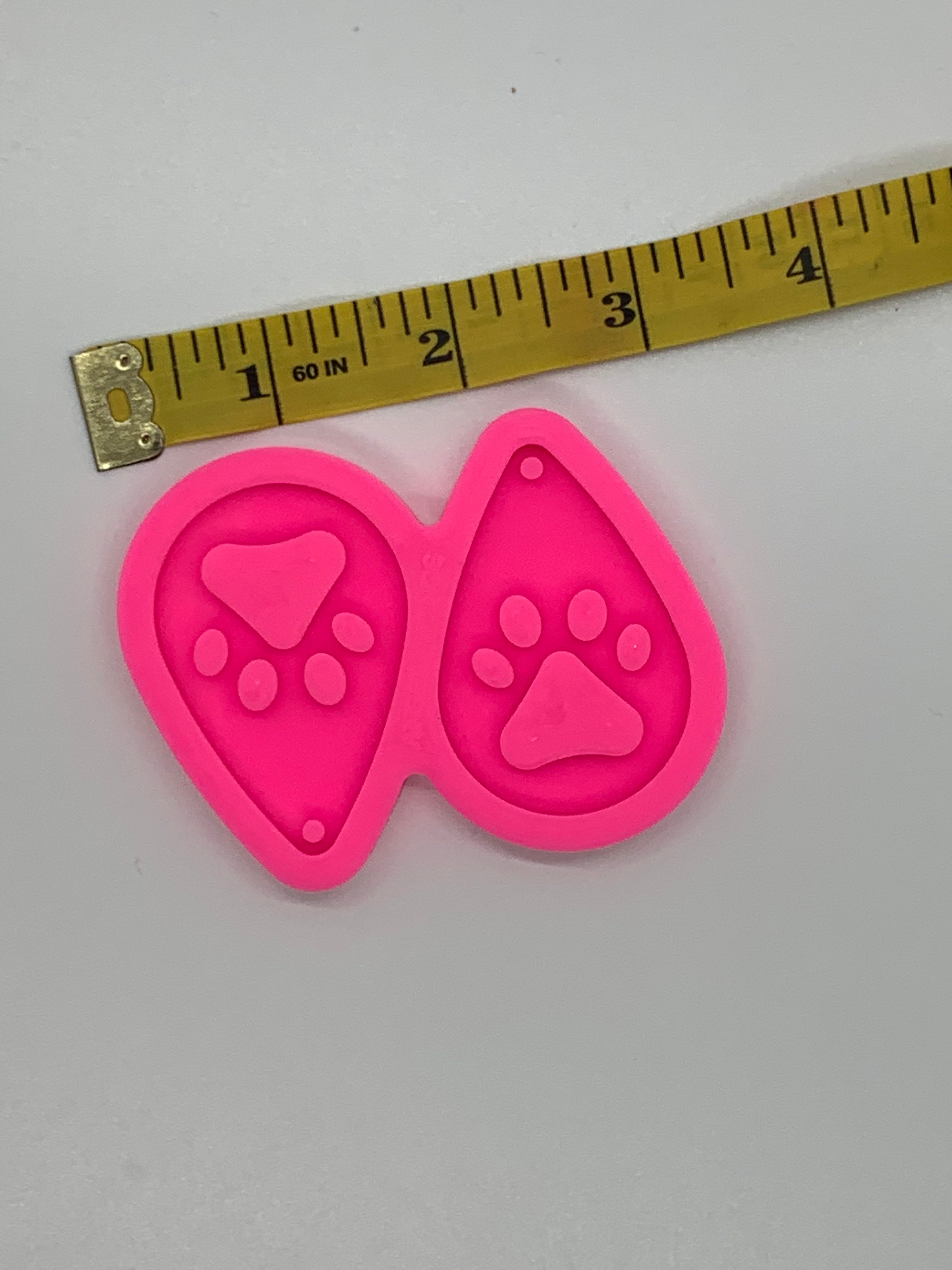 Paw Print Teardrop Earrings Shiny Silicone Mold