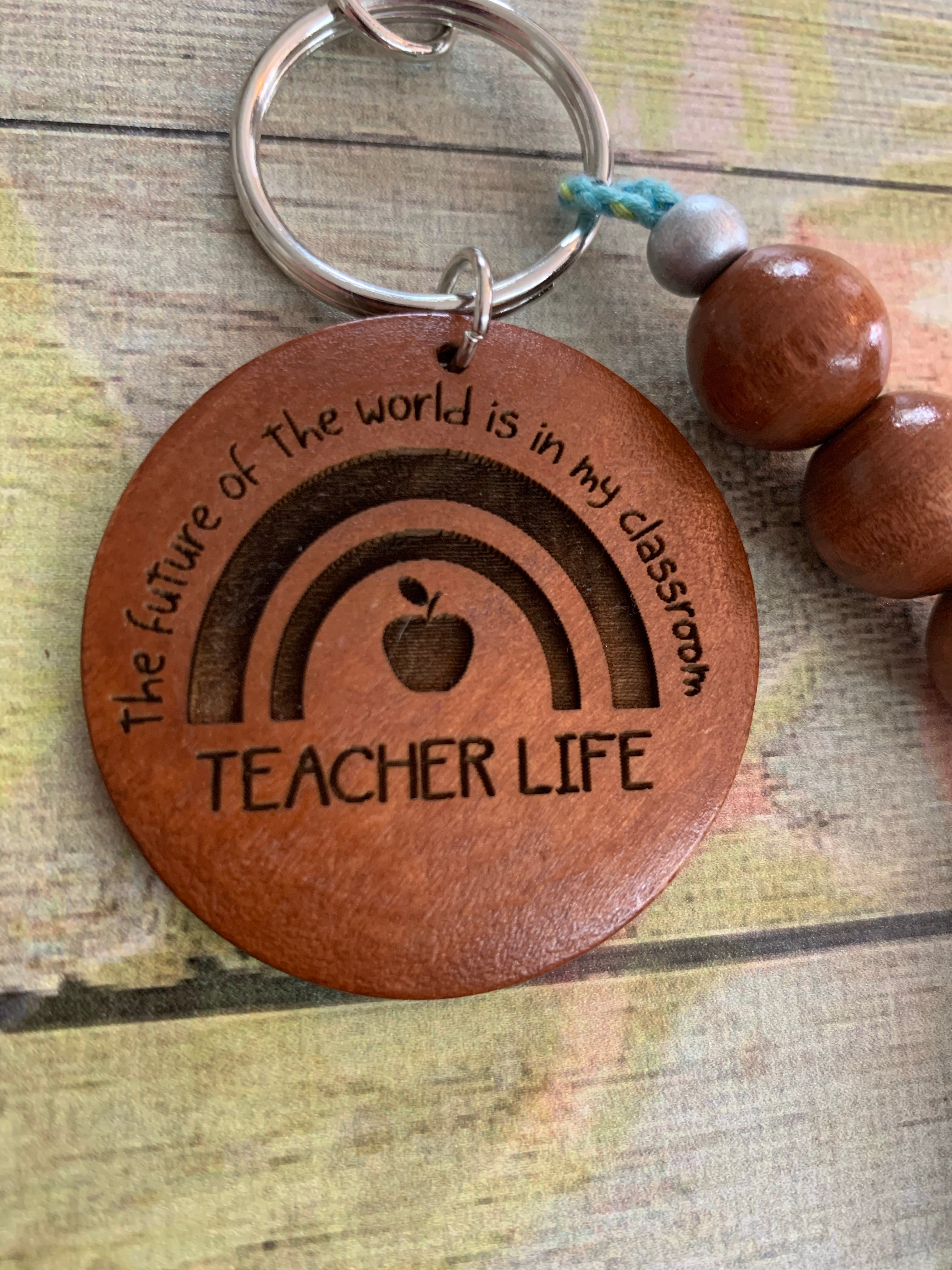 Teacher Life Beaded Tassel Keychain