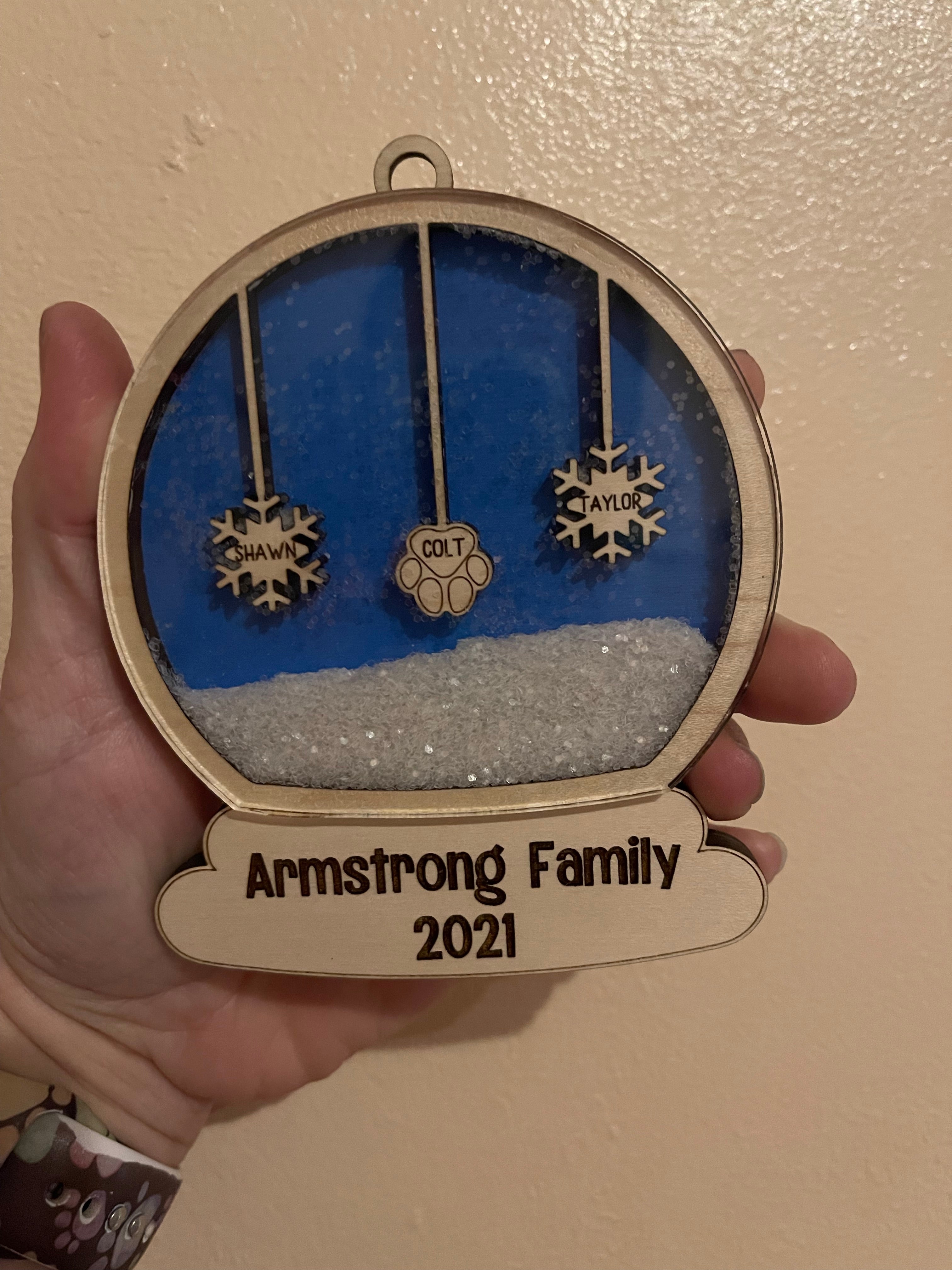 Personalized Family Snowglobe Ornament