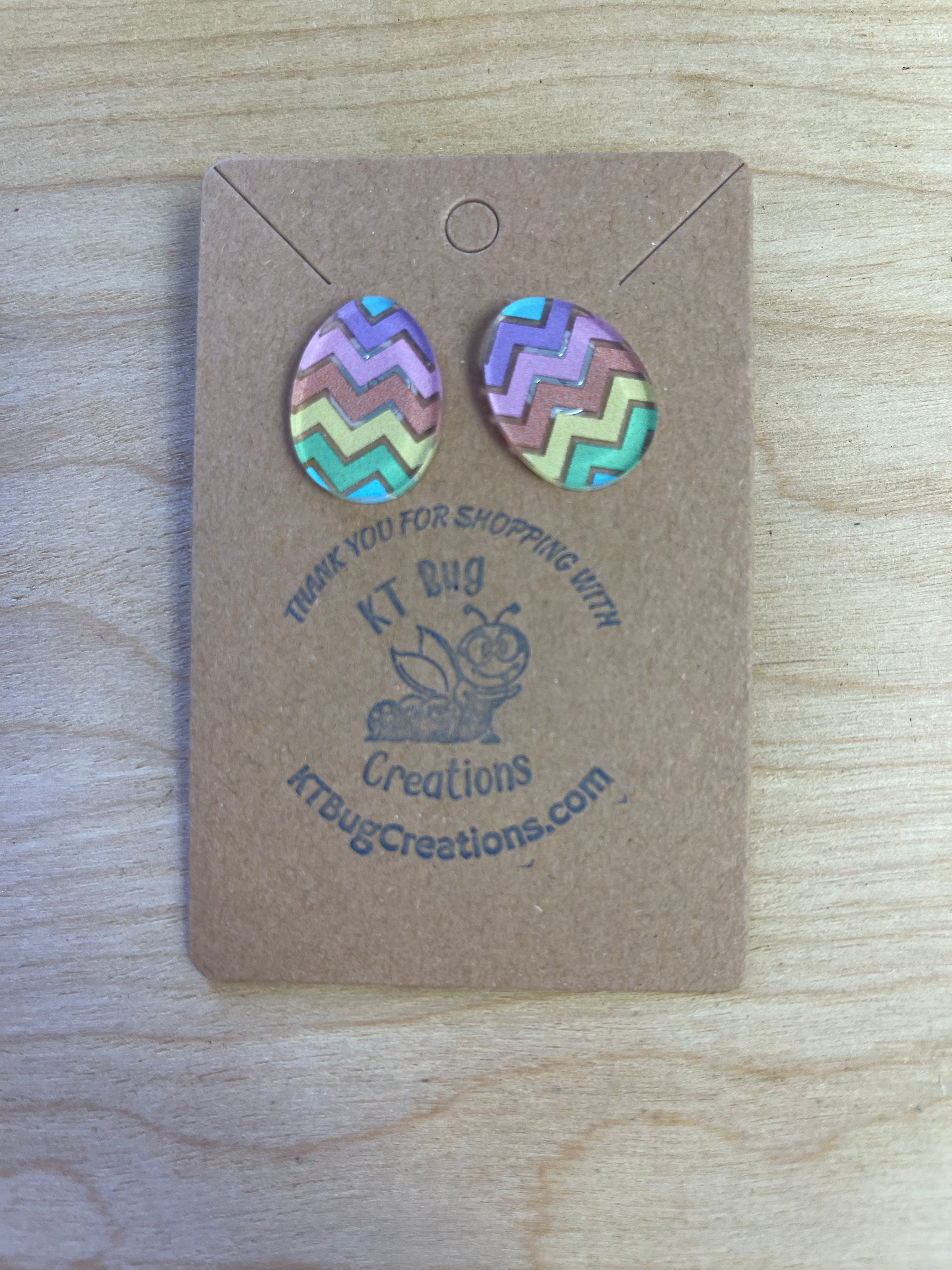 Pastel Chevron Easter Earrings