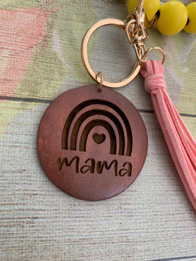 Rainbow Mama Bangle Bracelet Keychain