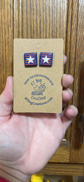 Patriotic Stamp Stud Earrings