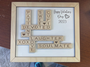 Scrabble Valentines Sign