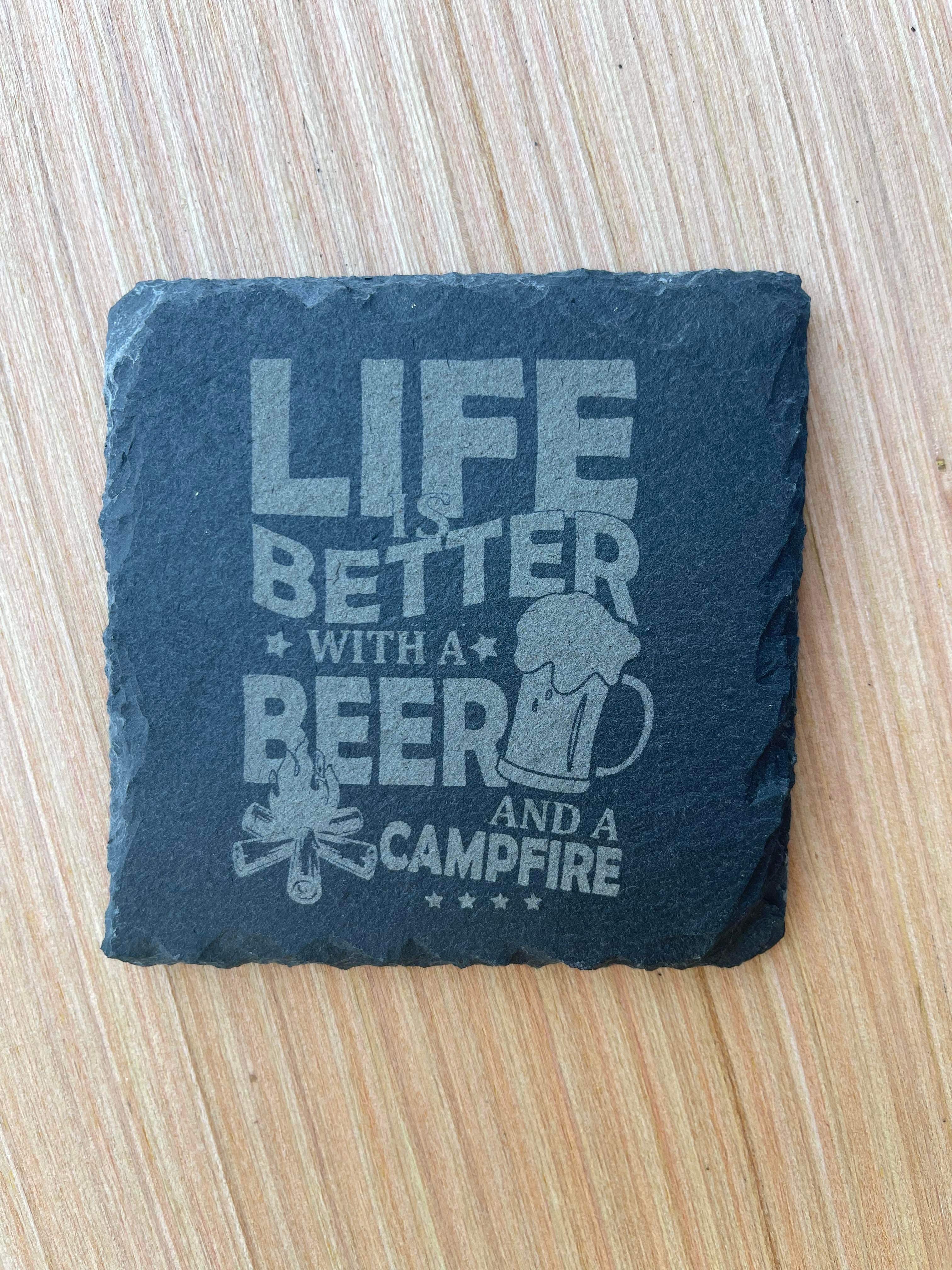 Life is Better With Beer Slate Coasters - Sets of 4