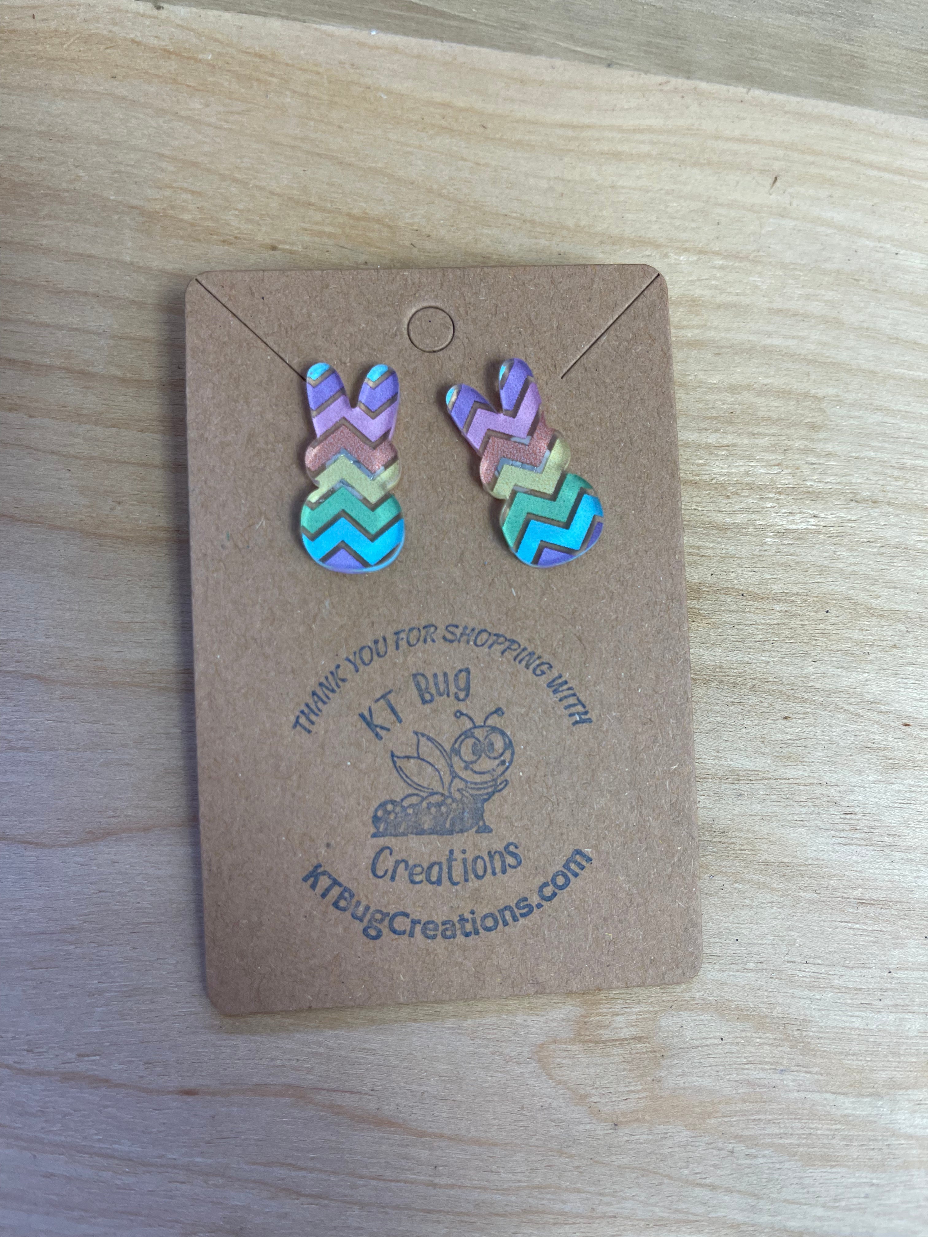 Pastel Chevron Easter Earrings