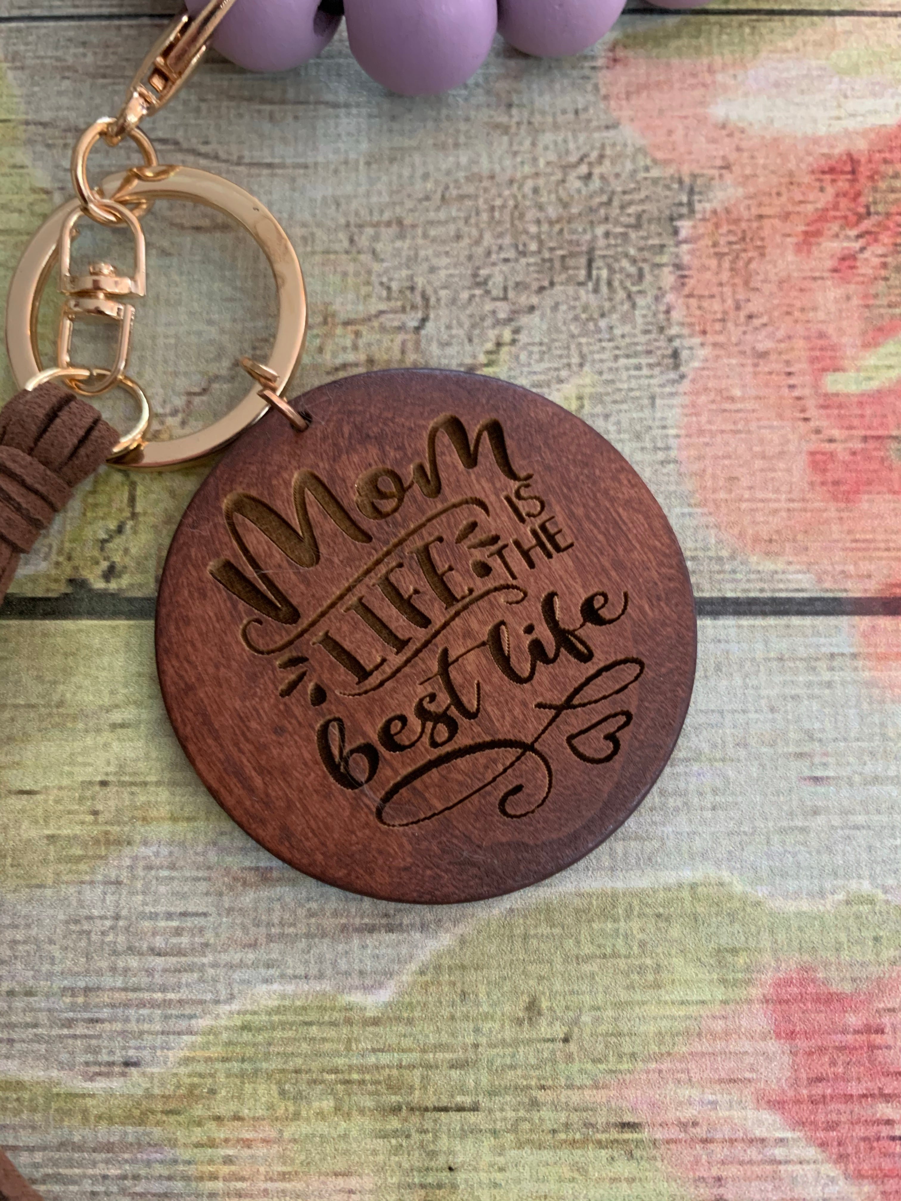 Mom Life is the Best Life Bangle Bracelet Keychain