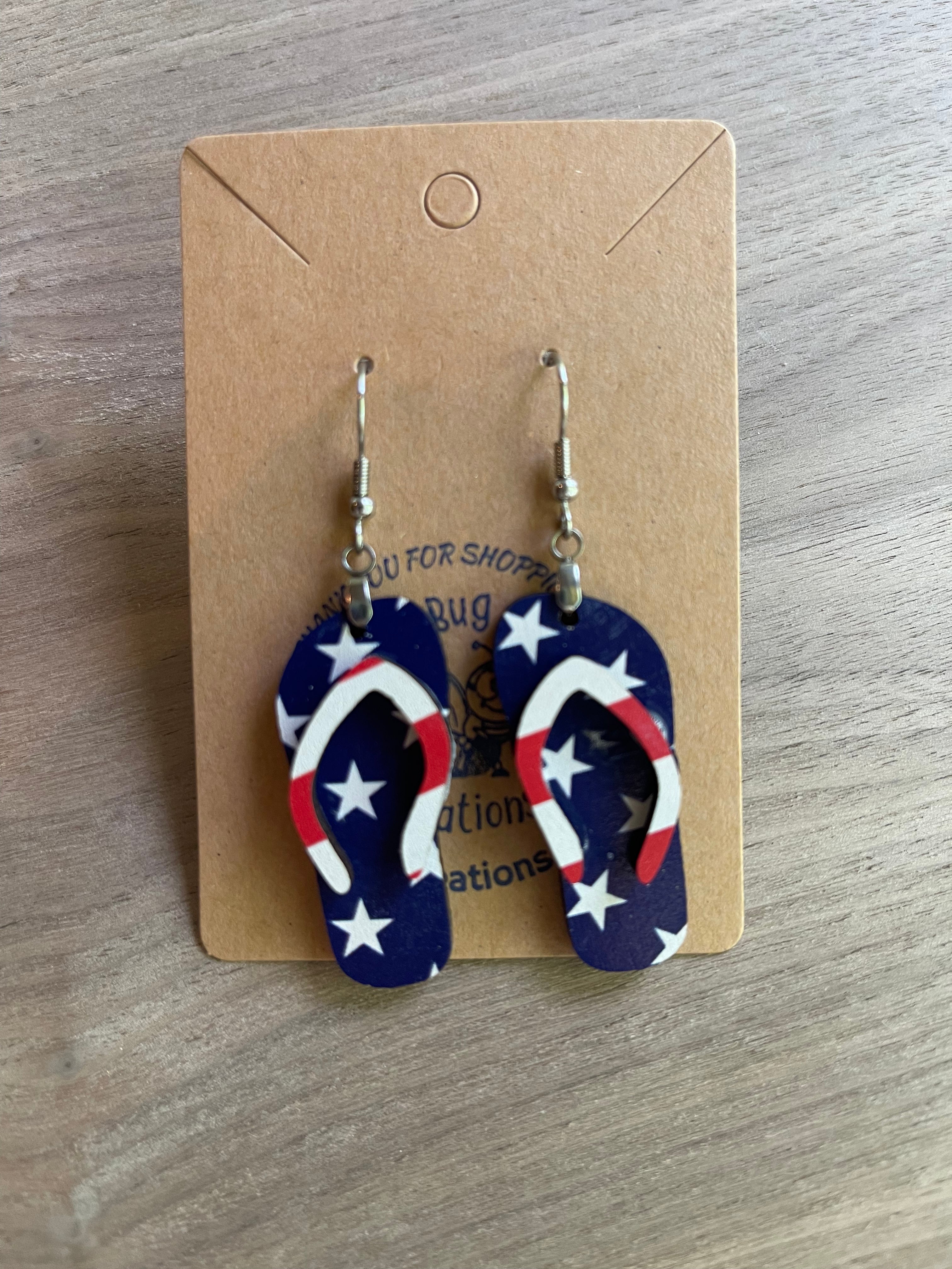 Patriotic Flip Flop Earrings