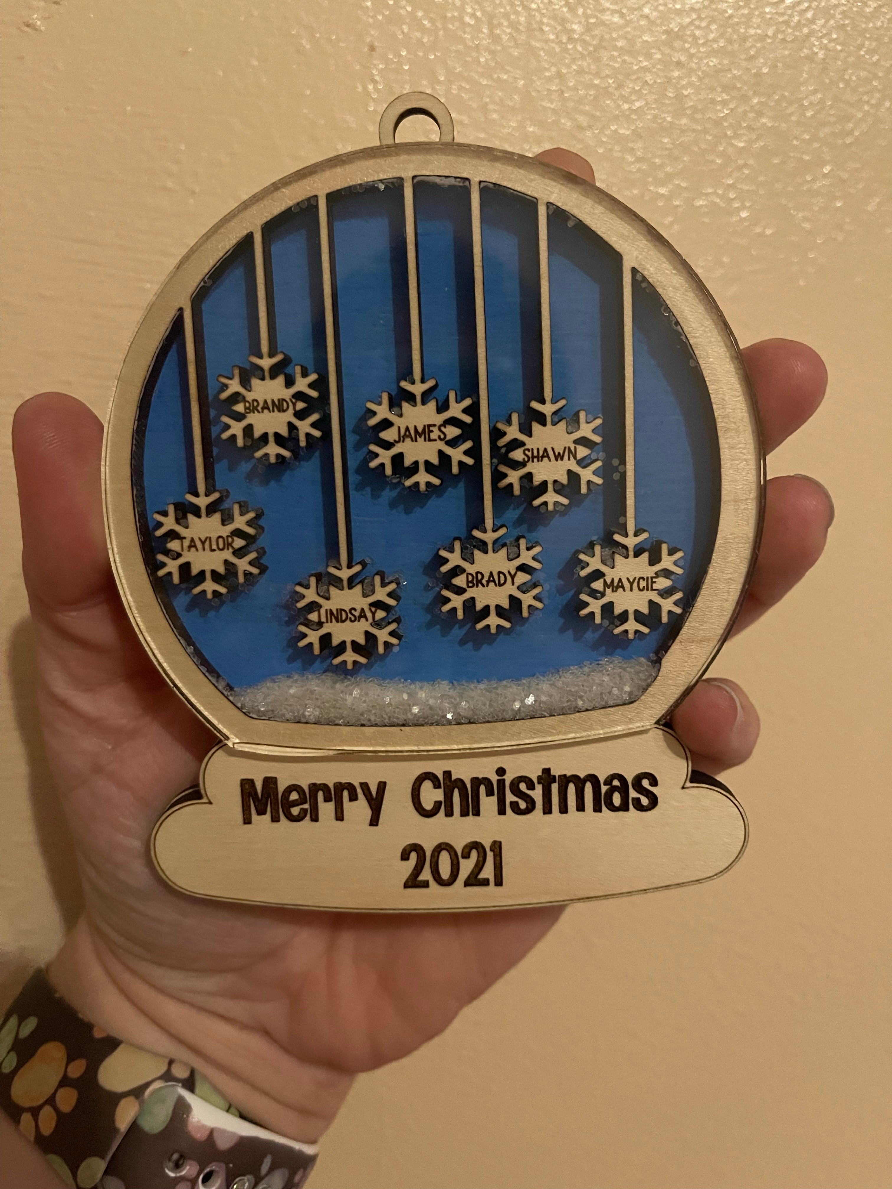 Personalized Family Snowglobe Ornament