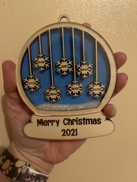 Personalized Family Snowglobe Ornament